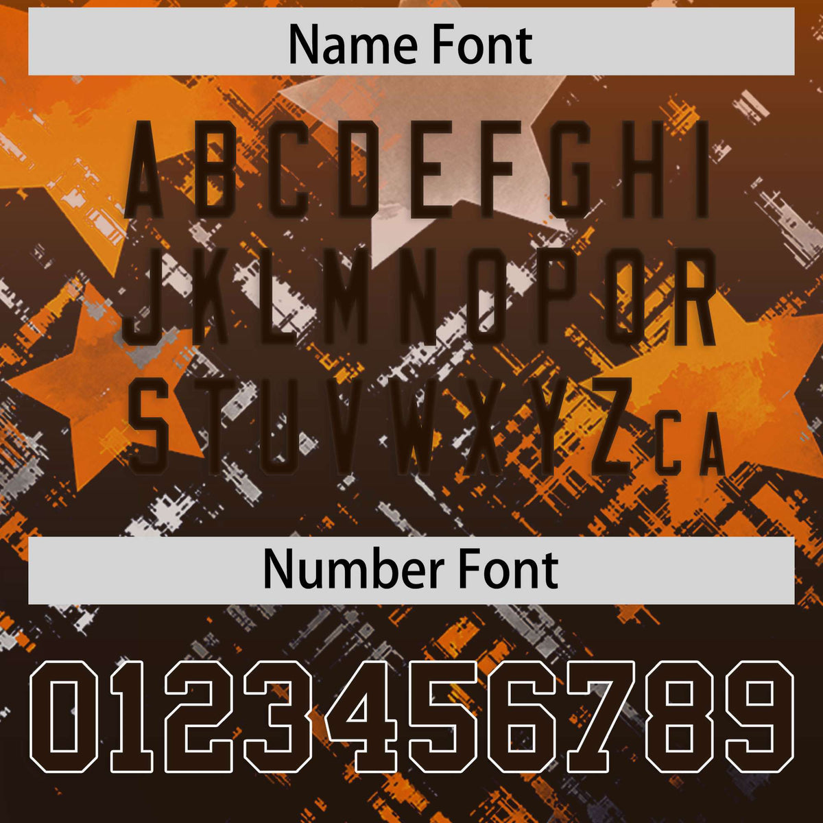 Custom Orange Brown Personalized Star Gradient Flag Football Jersey