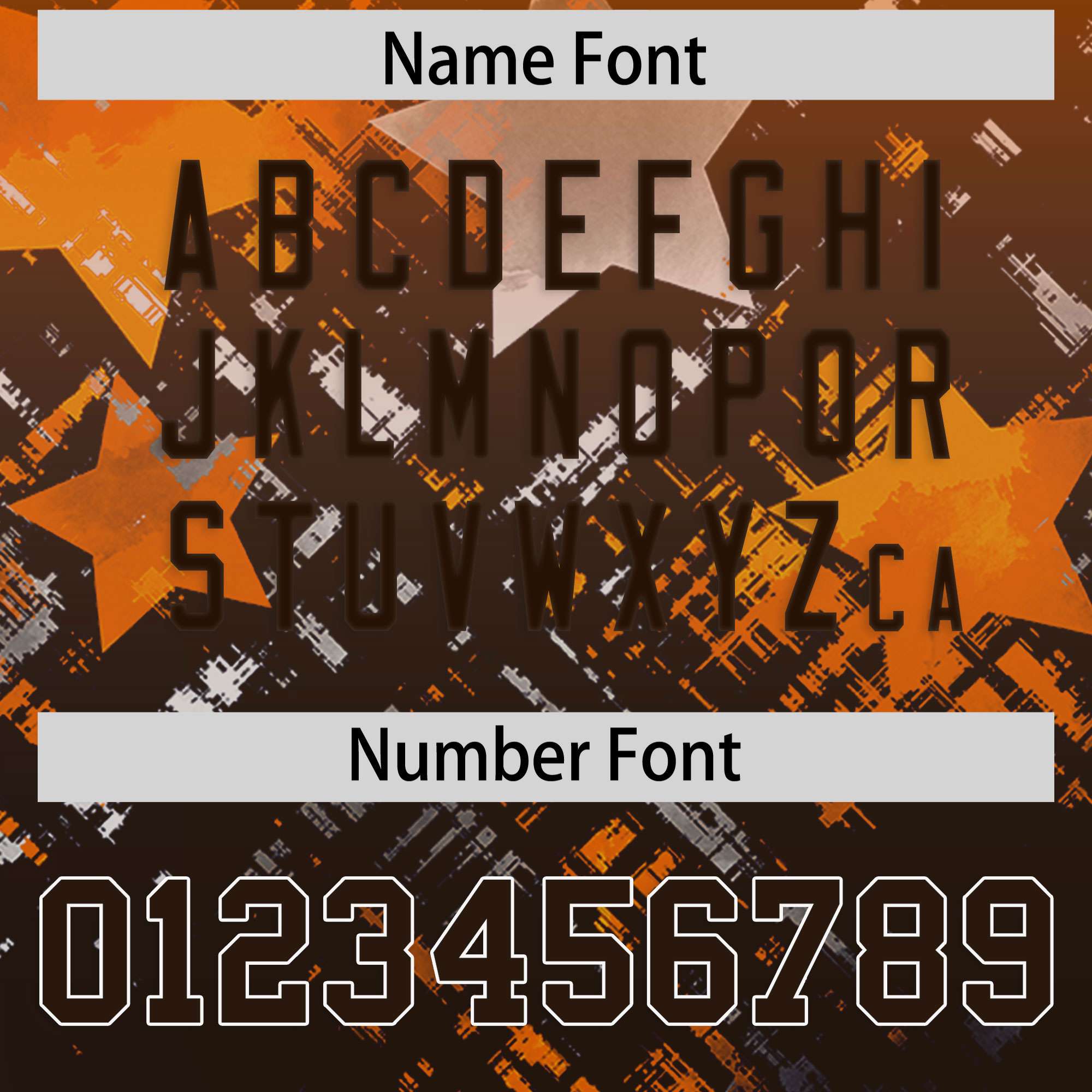 Custom Orange Brown Personalized Star Gradient Flag Football Jersey