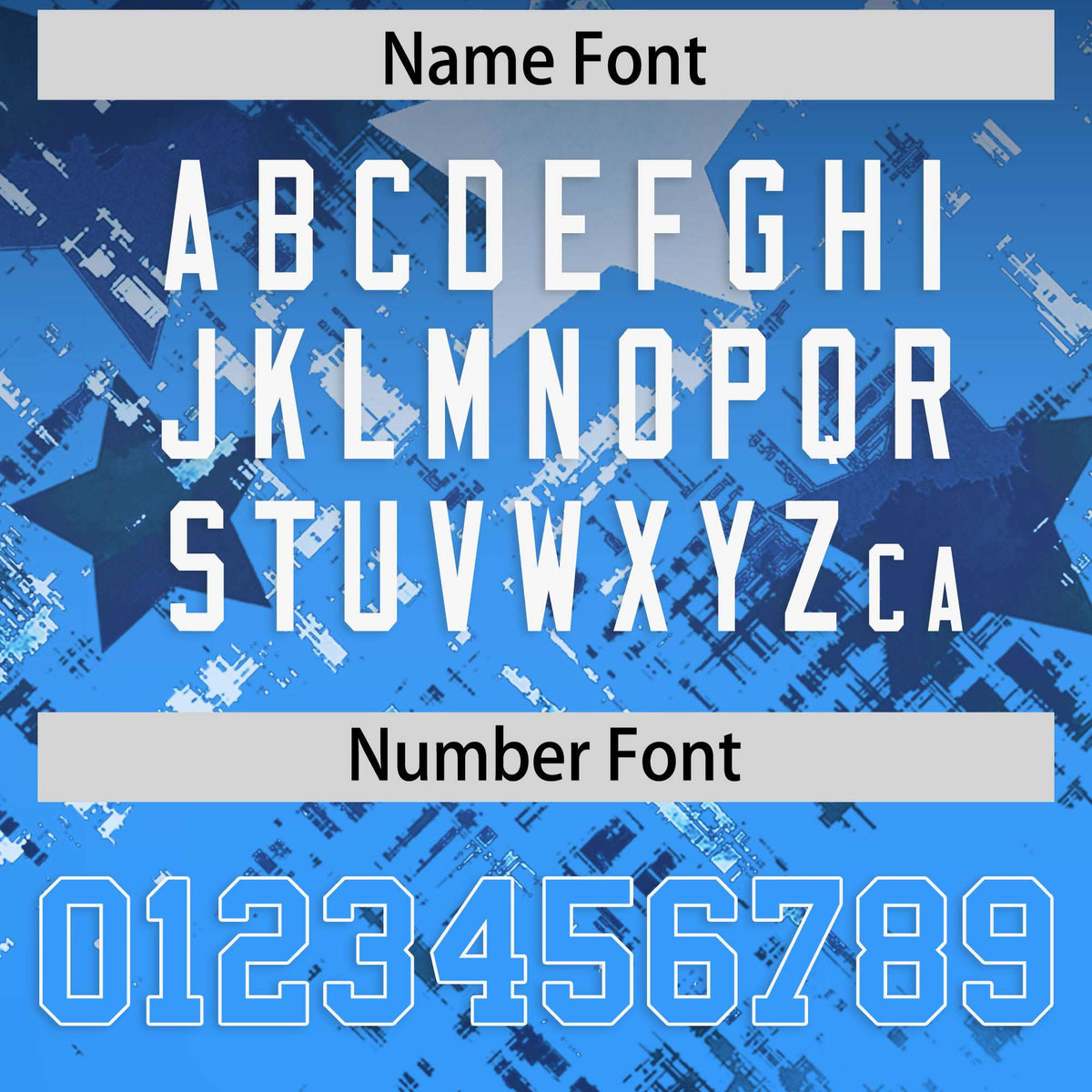 Custom Navy Light Blue Personalized Star Gradient Flag Football Jersey