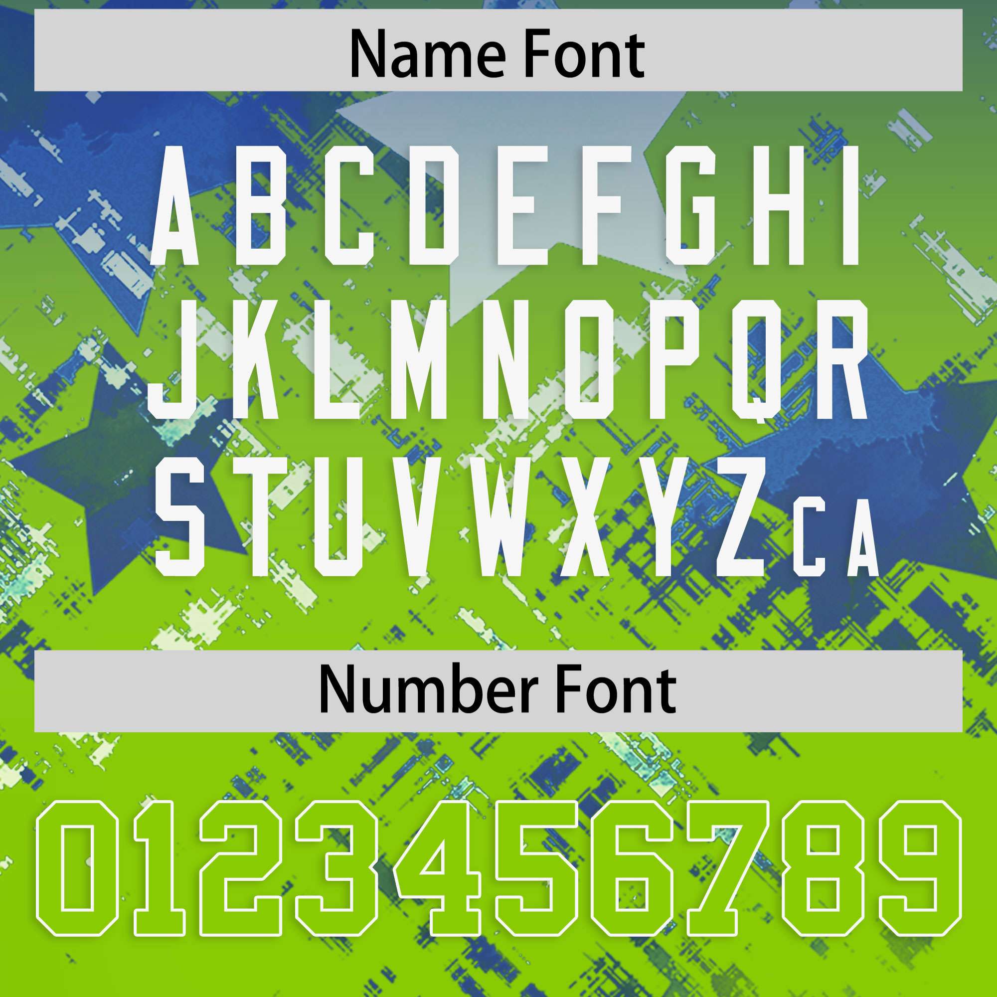 Custom Royal Neon Green Personalized Star Gradient Flag Football Jersey