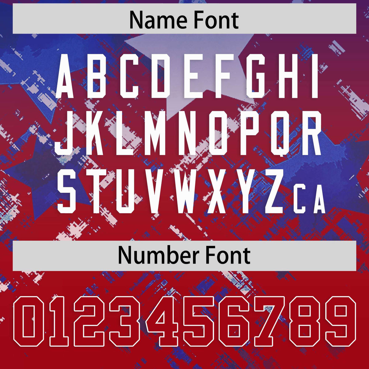 Custom Royal Red Personalized Star Gradient Flag Football Jersey