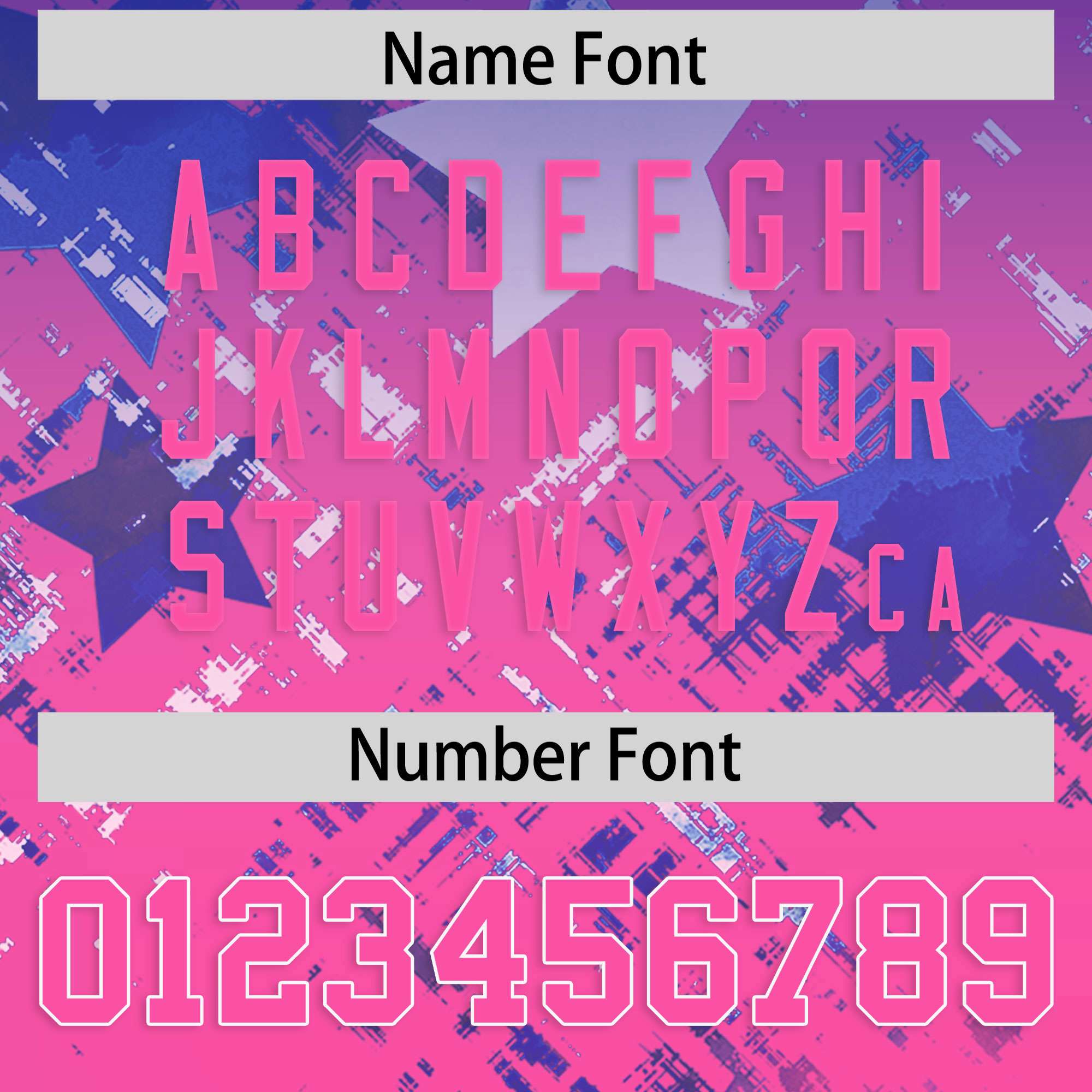 Custom Royal Pink Personalized Star Gradient Flag Football Jersey