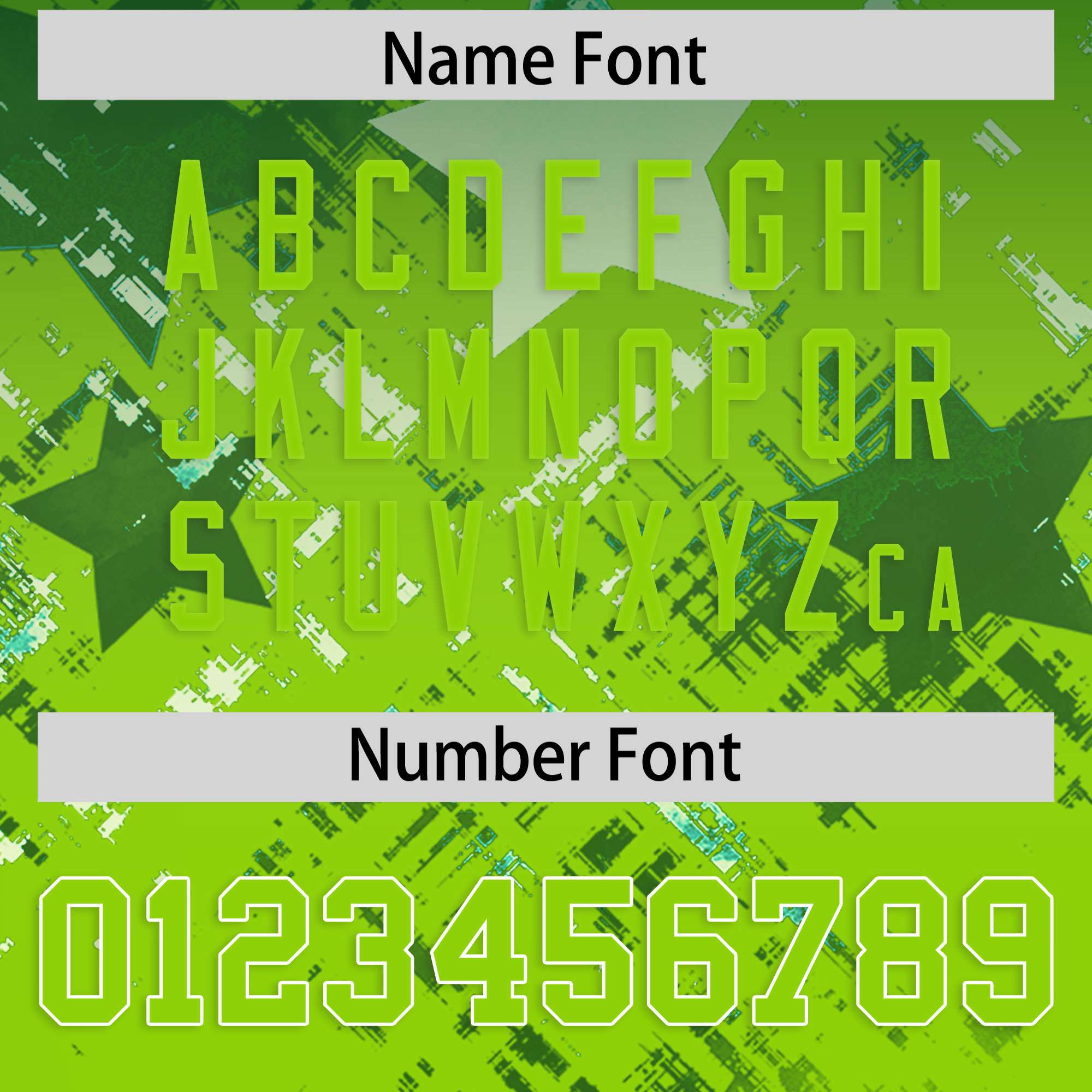 Custom Green Neon Green Personalized Star Gradient Flag Football Jersey