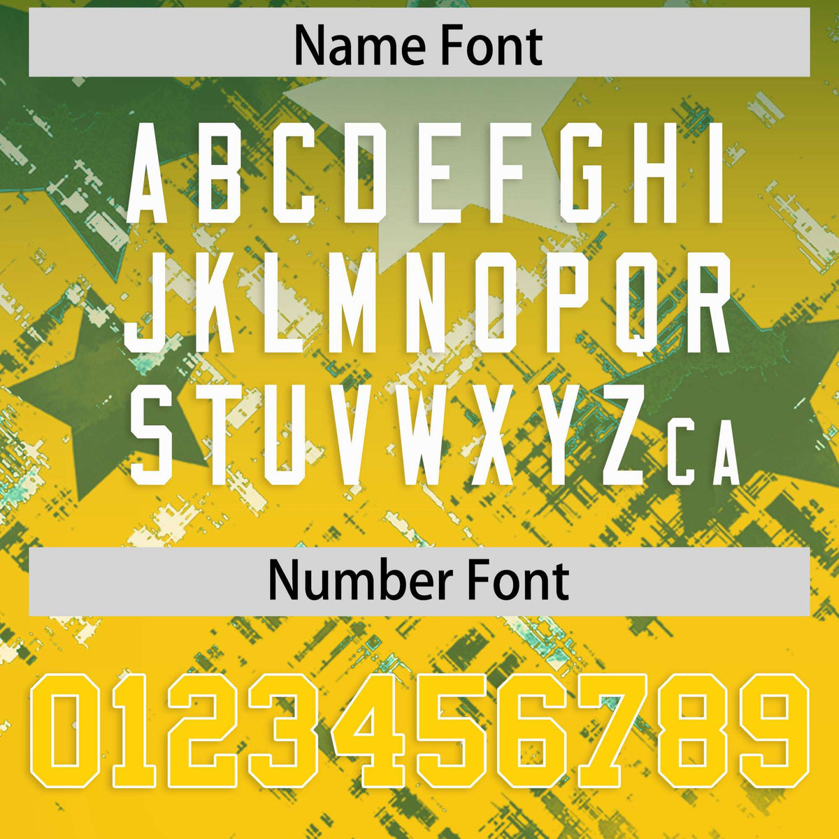 Custom Green Gold Personalized Star Gradient Flag Football Jersey