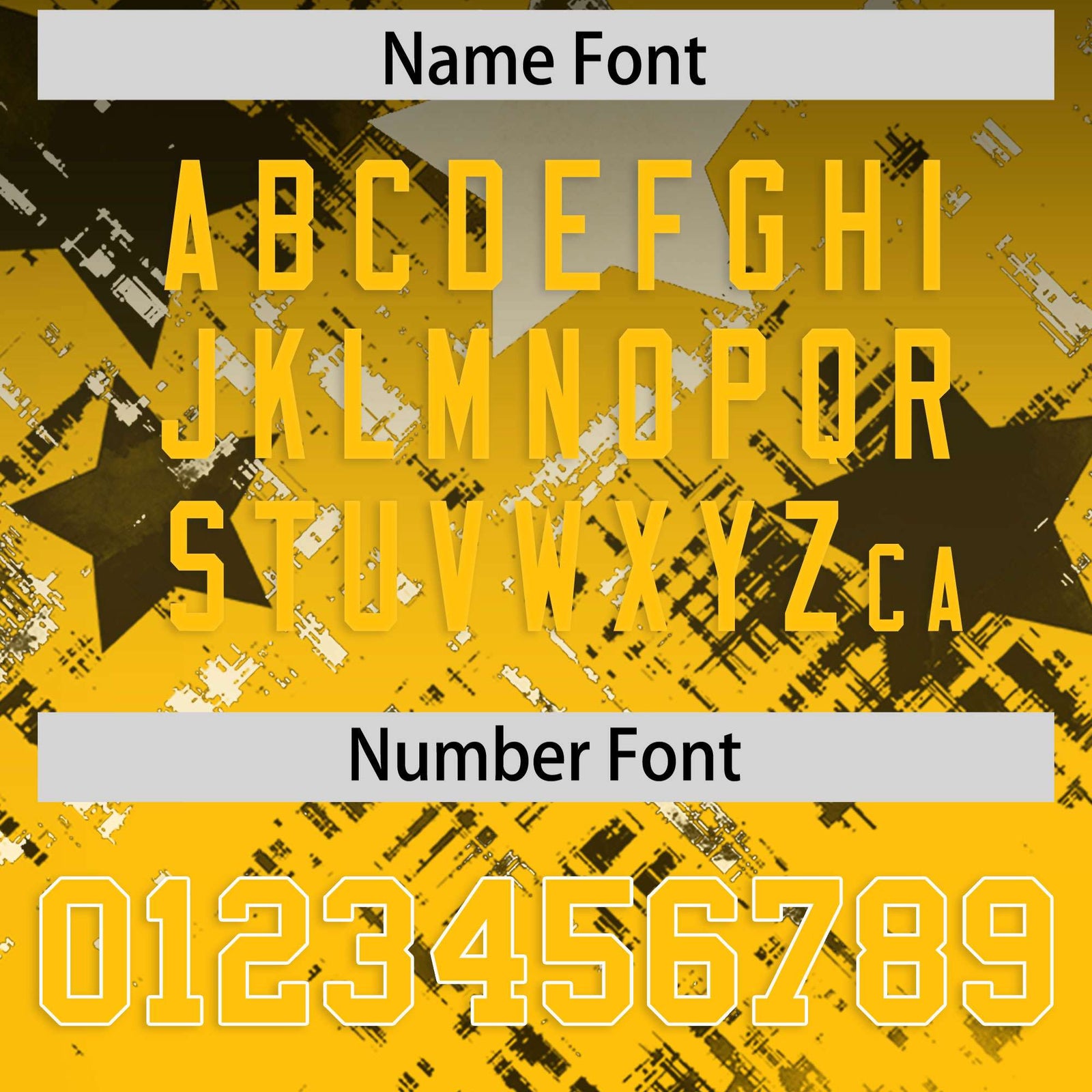 Custom Black Yellow Personalized Star Gradient Flag Football Jersey