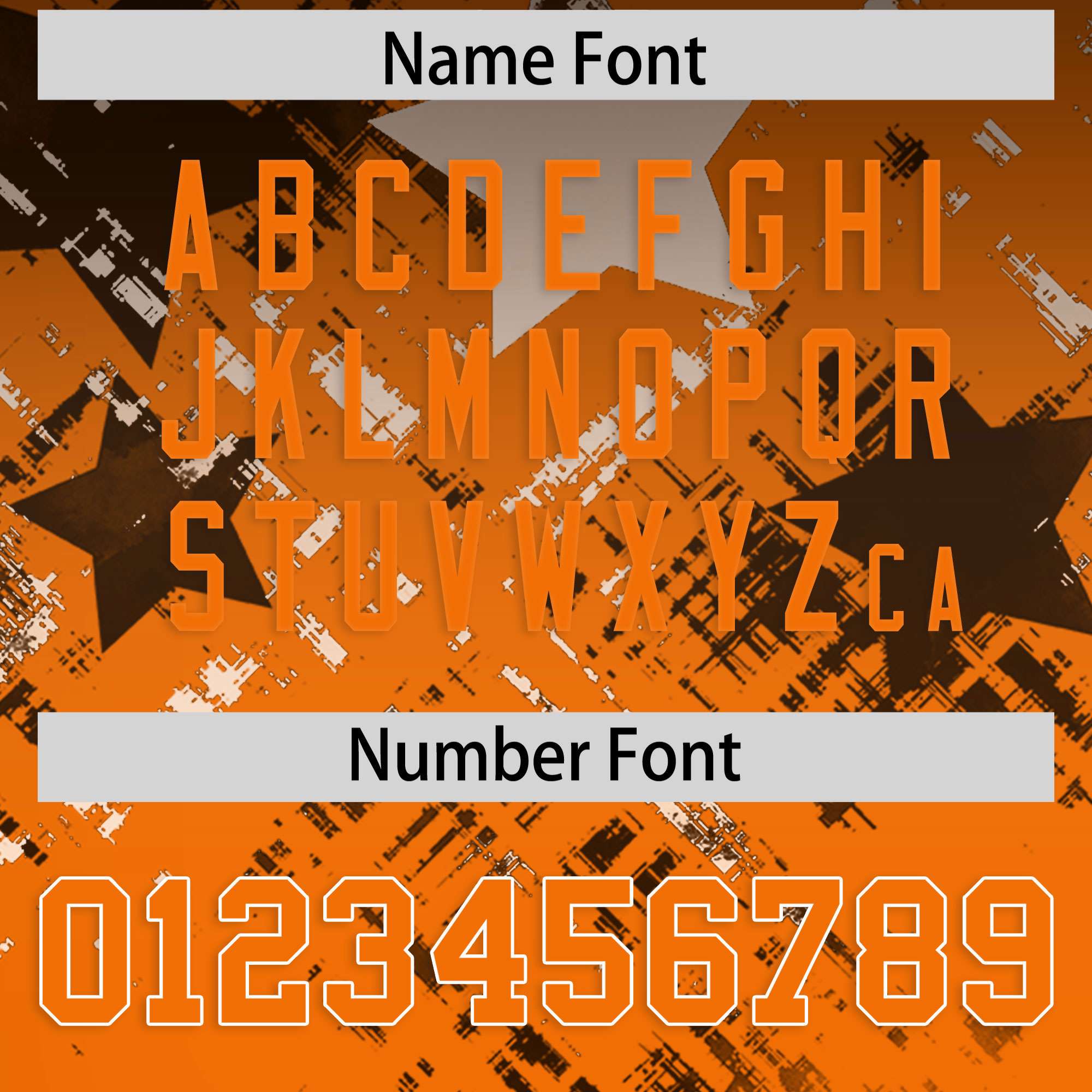 Custom Black Orange Personalized Star Gradient Flag Football Jersey