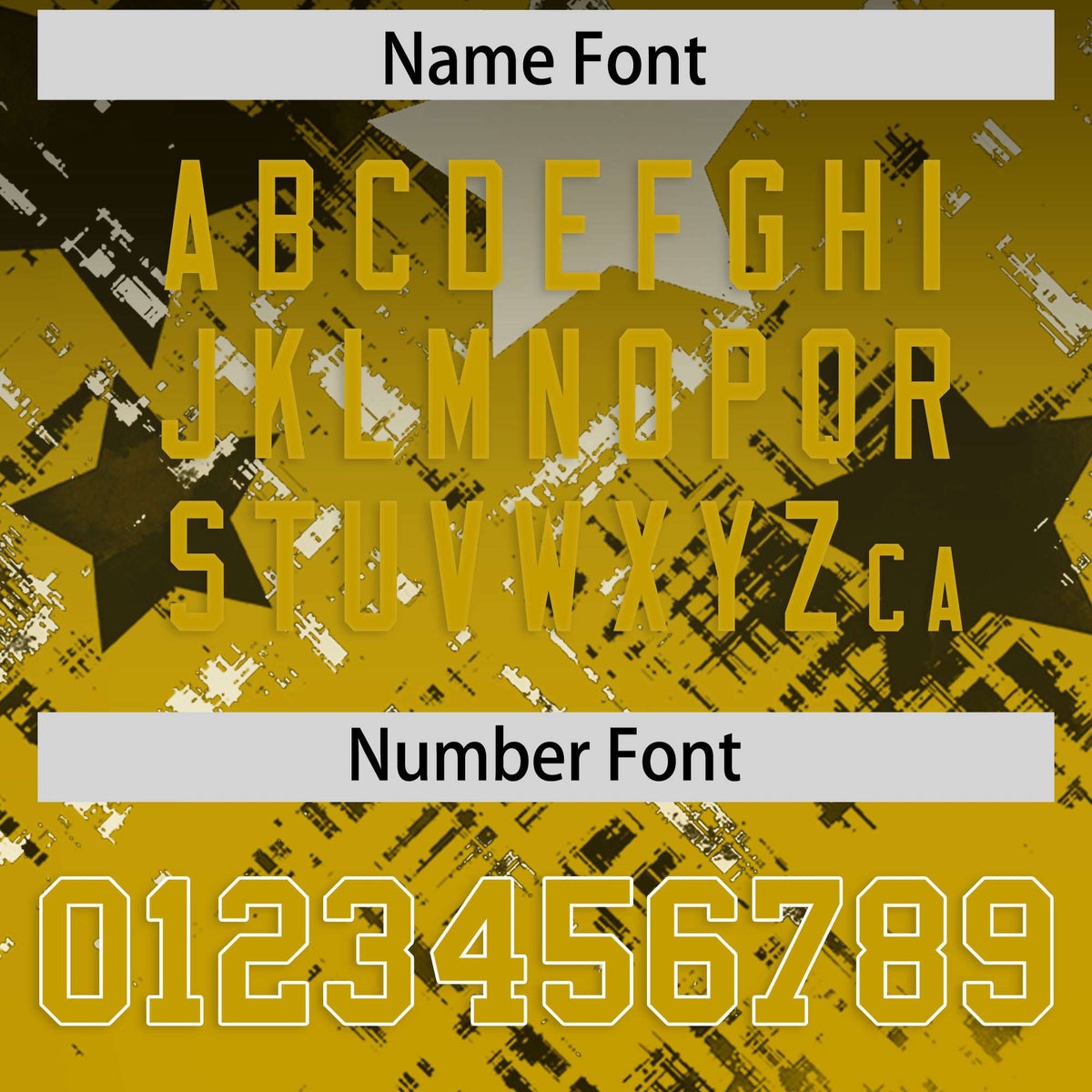 Custom Black Old Gold Personalized Star Gradient Flag Football Jersey