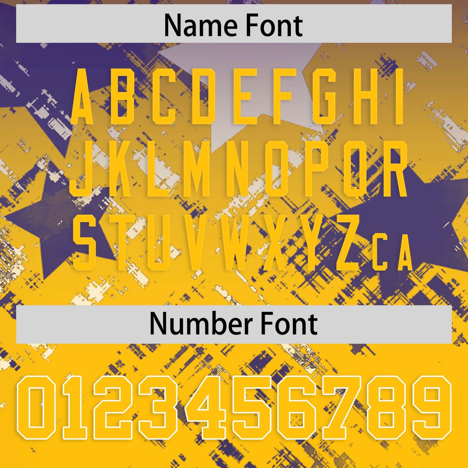 Custom Purple Yellow Personalized Star Gradient Flag Football Jersey