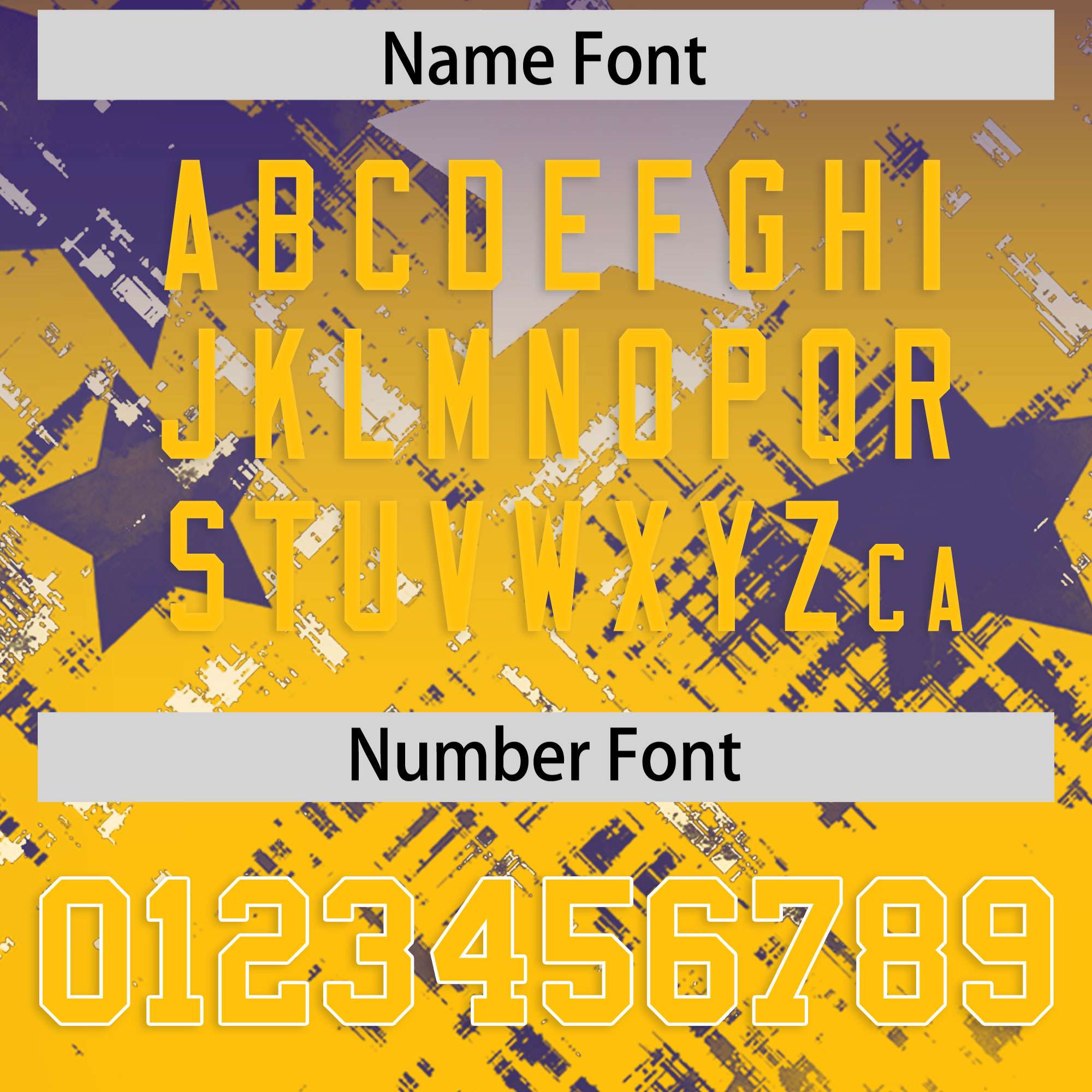 Custom Purple Yellow Personalized Star Gradient Flag Football Jersey