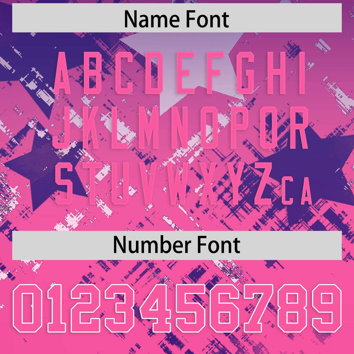 Custom Purple Pink Personalized Star Gradient Flag Football Jersey