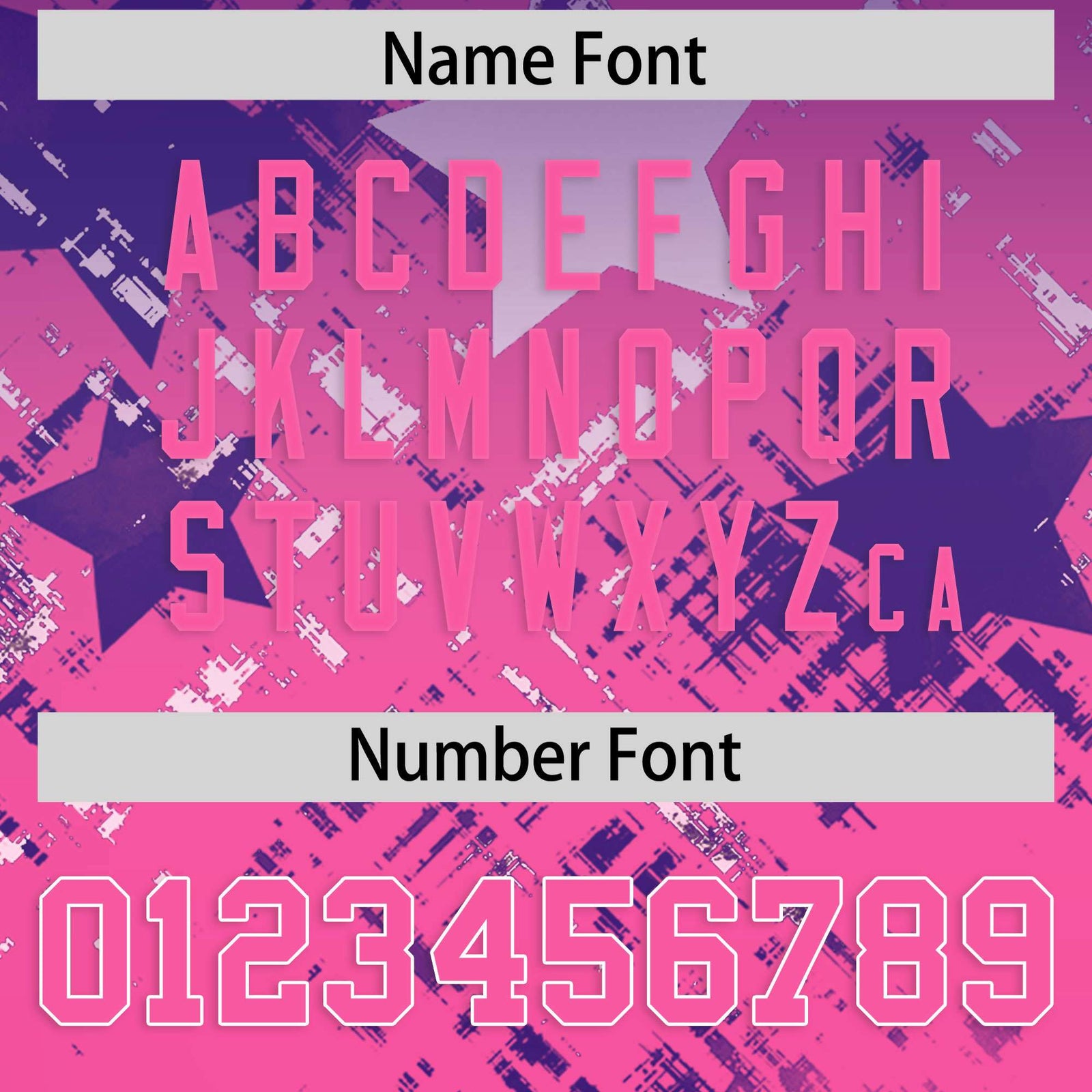 Custom Purple Pink Personalized Star Gradient Flag Football Jersey