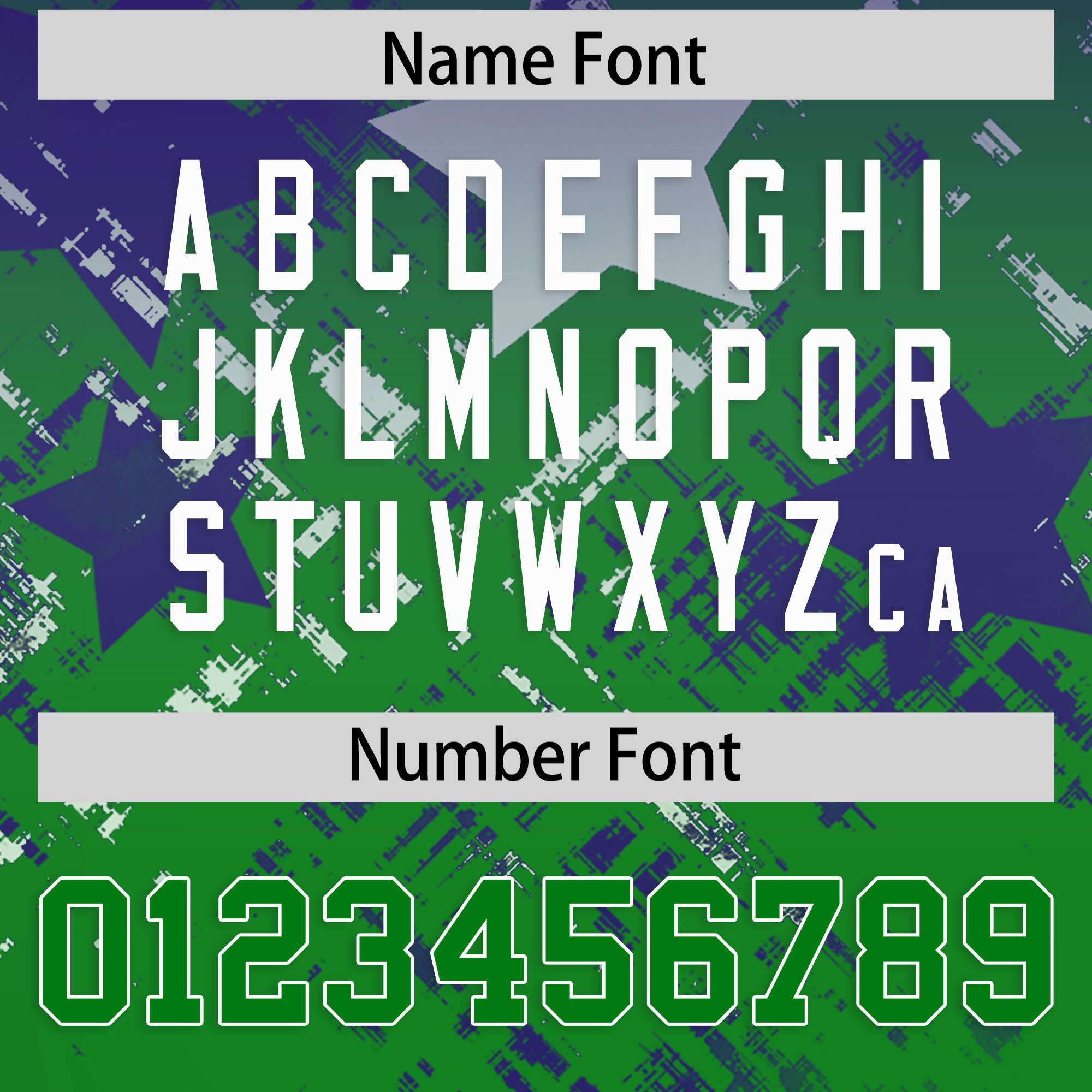 Custom Purple Kelly Green Personalized Star Gradient Flag Football Jersey