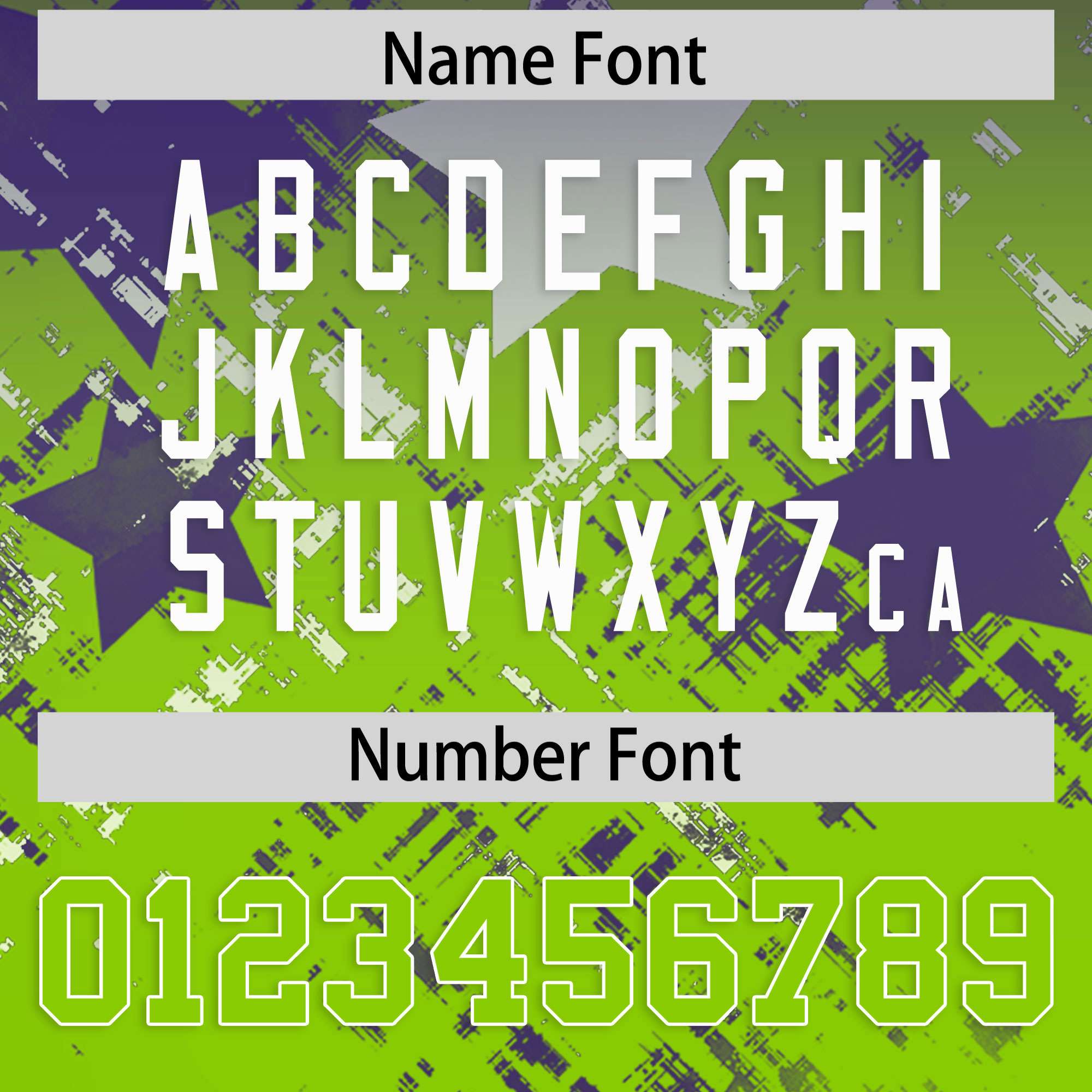 Custom Purple Neon Green Personalized Star Gradient Flag Football Jersey