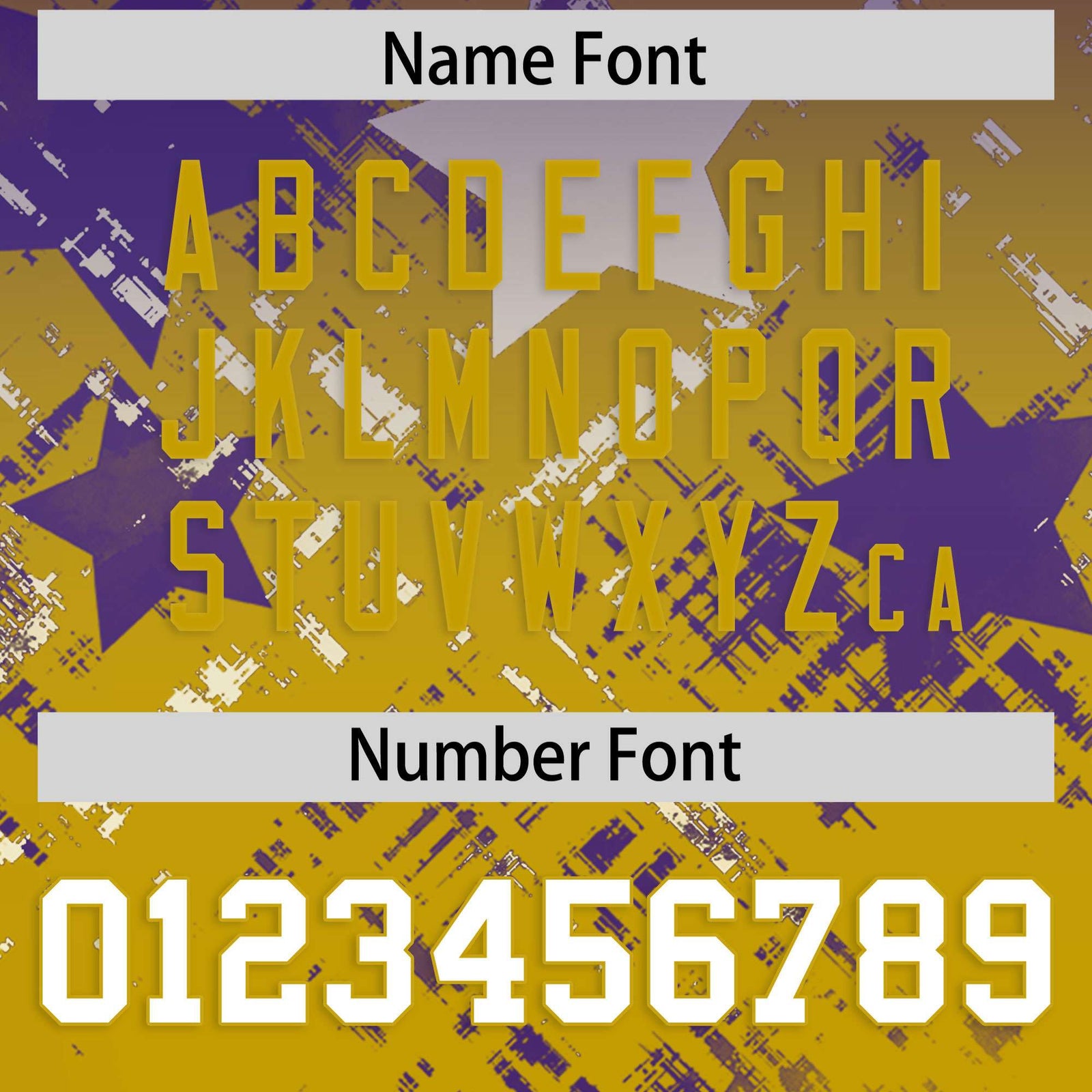 Custom Purple Old Gold Personalized Star Gradient Flag Football Jersey