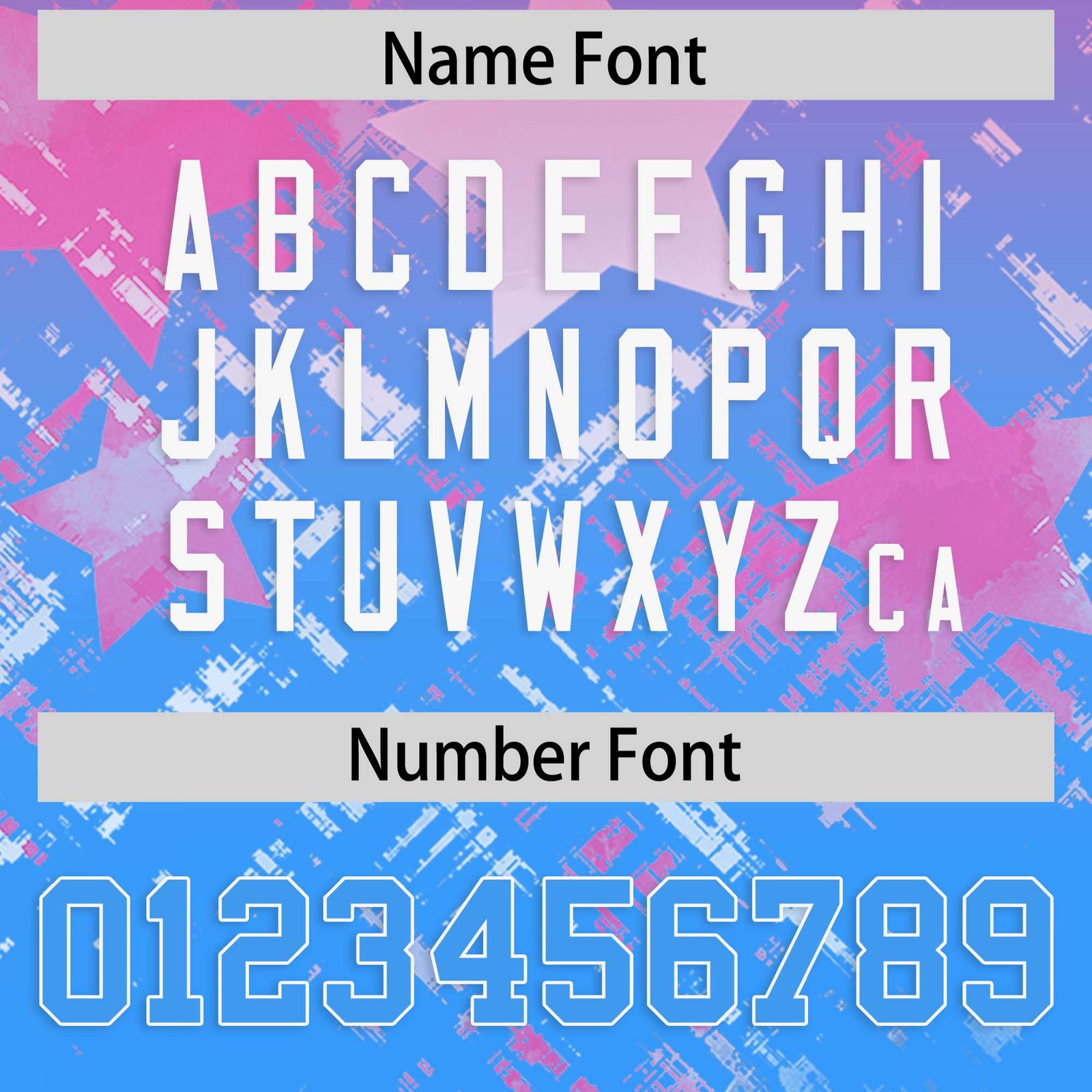 Custom Pink Light Blue Personalized Star Gradient Flag Football Jersey