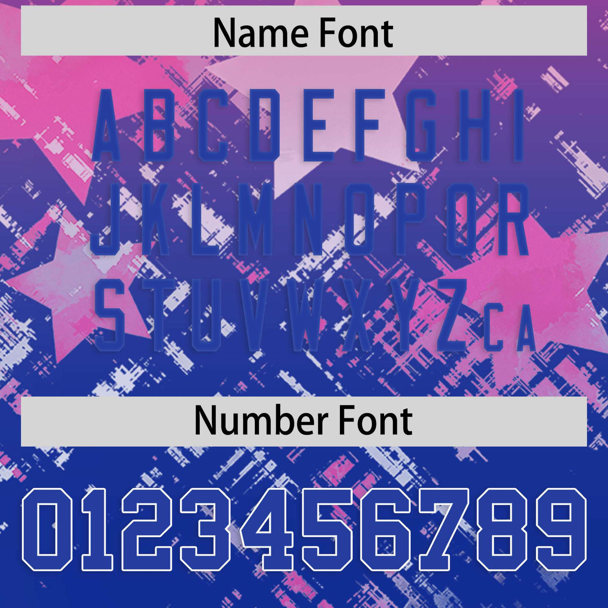 Custom Pink Royal Personalized Star Gradient Flag Football Jersey