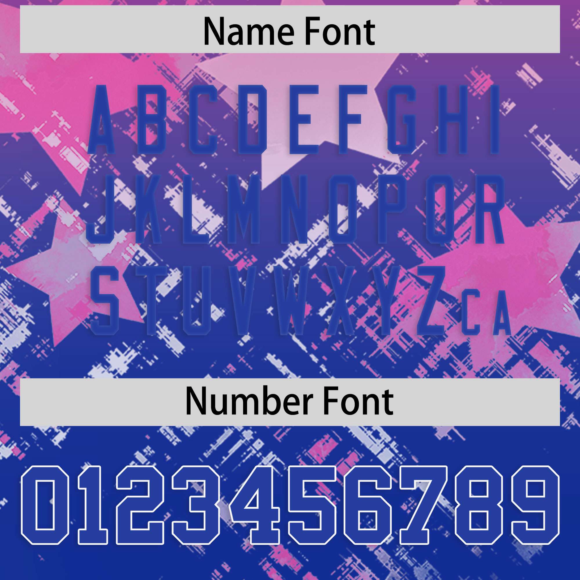 Custom Pink Royal Personalized Star Gradient Flag Football Jersey