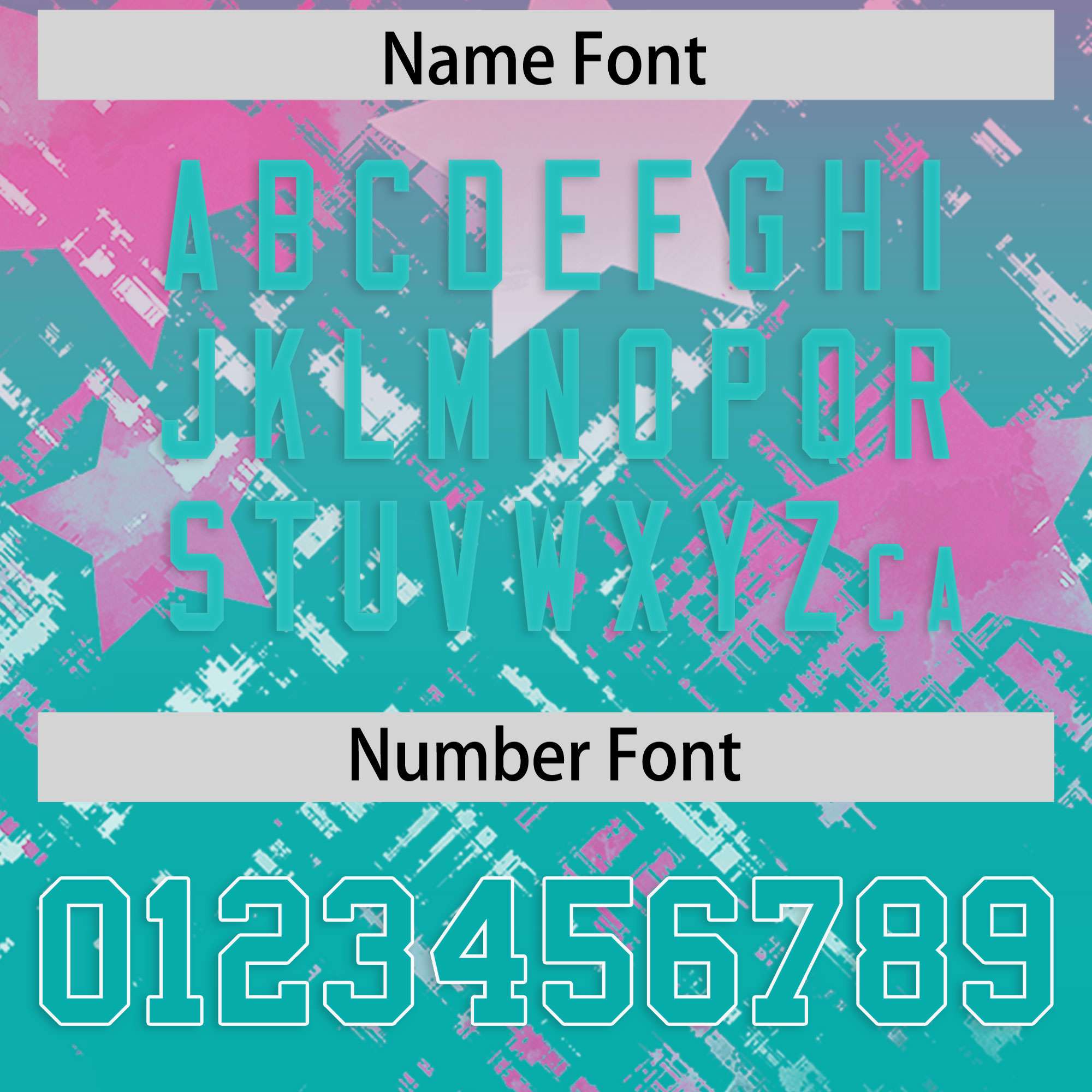 Custom Pink Aqua Personalized Star Gradient Flag Football Jersey