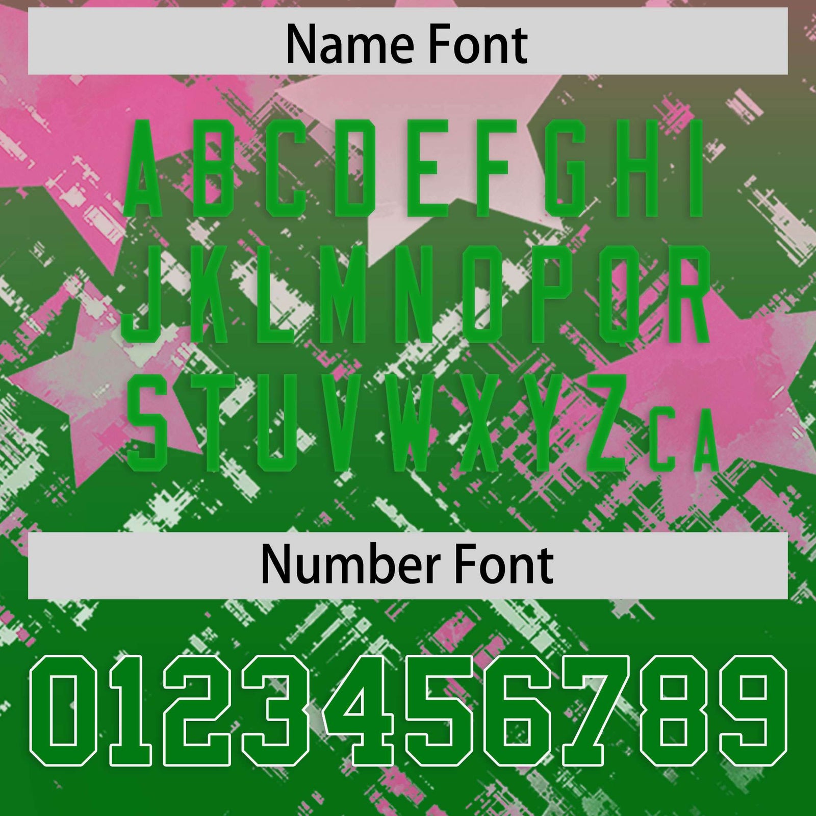 Custom Pink Kelly Green Personalized Star Gradient Flag Football Jersey