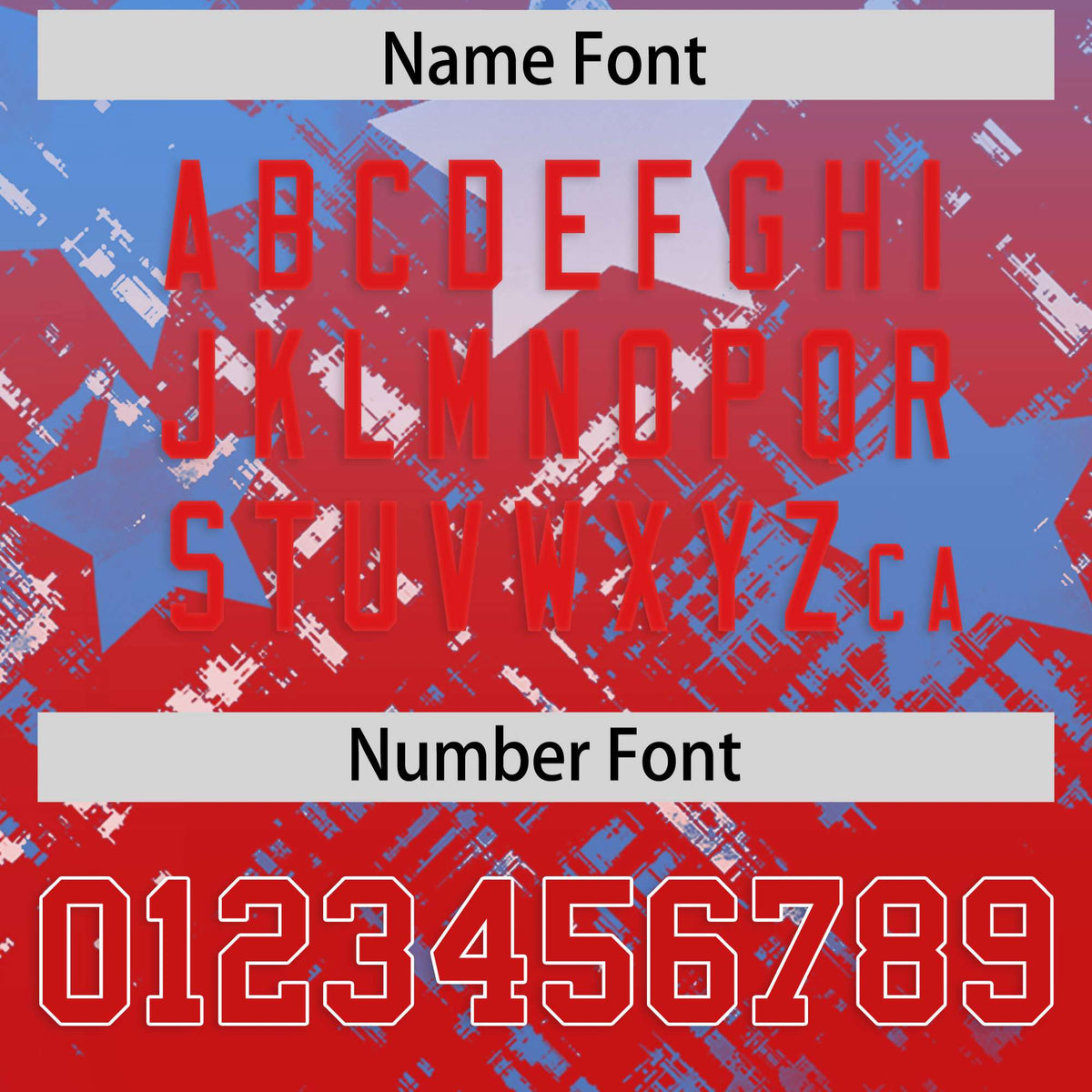 Custom Light Blue Red Personalized Star Gradient Flag Football Jersey