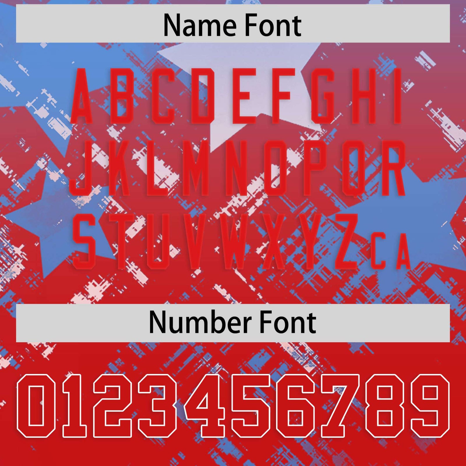 Custom Light Blue Red Personalized Star Gradient Flag Football Jersey