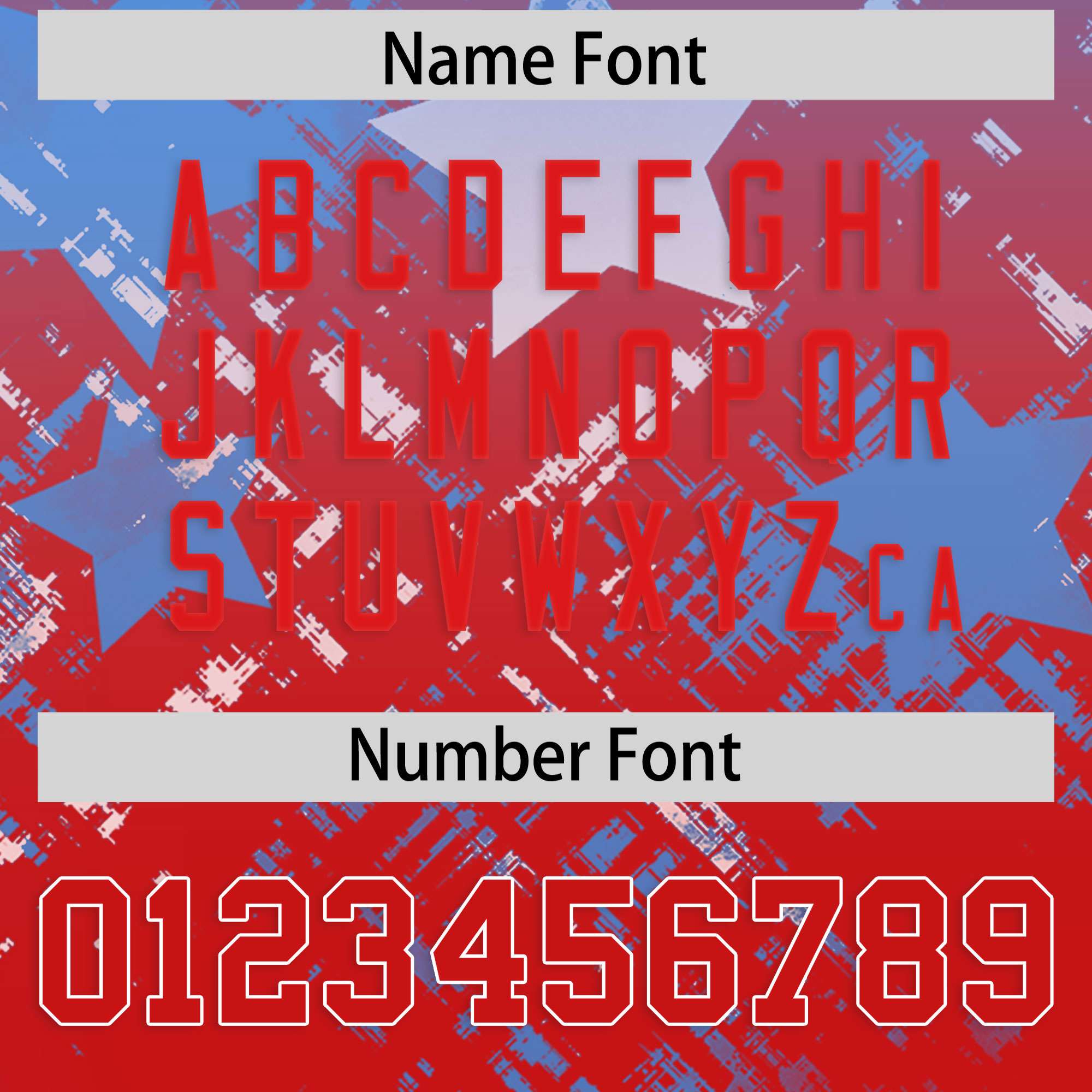 Custom Light Blue Red Personalized Star Gradient Flag Football Jersey