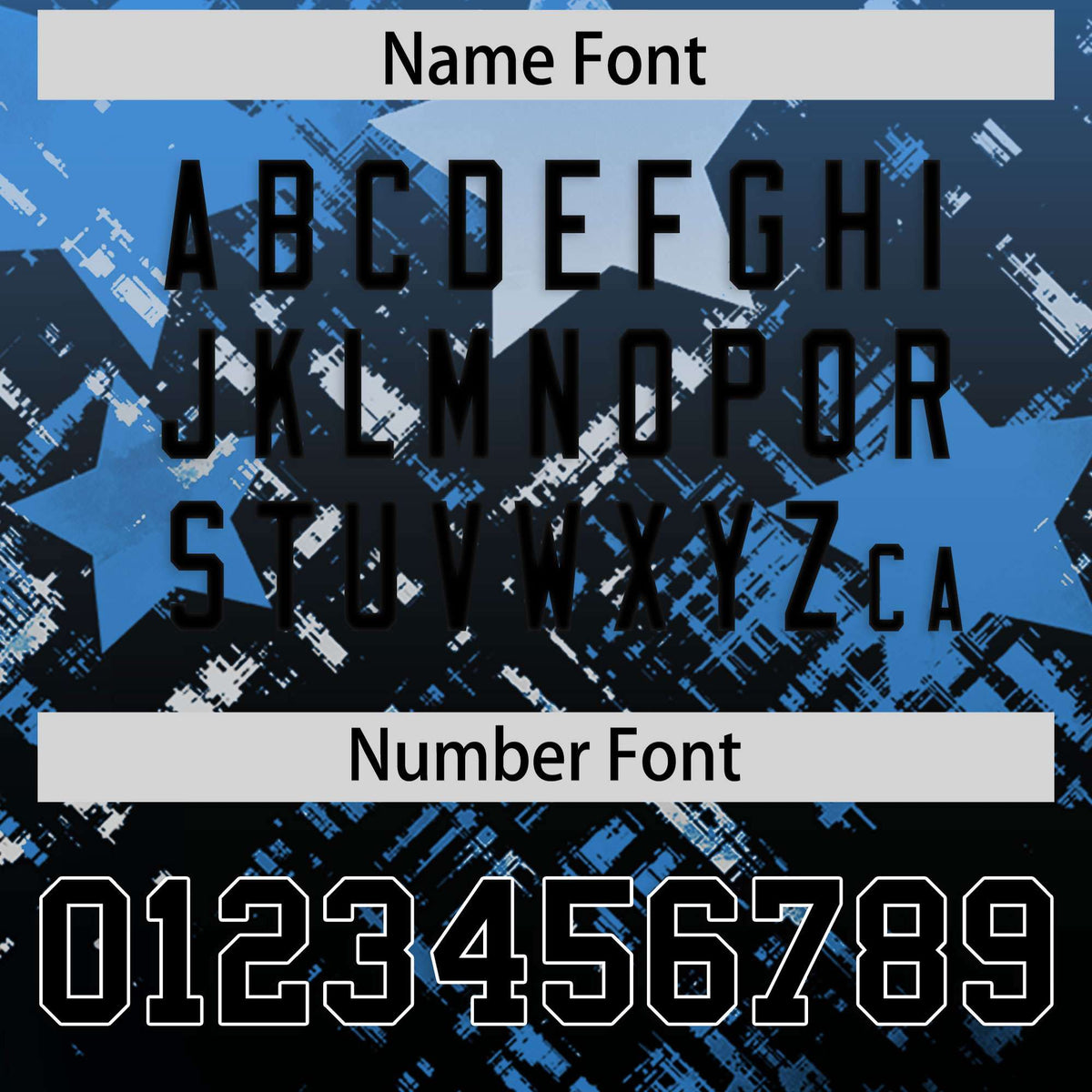 Custom Light Blue Black Personalized Star Gradient Flag Football Jersey