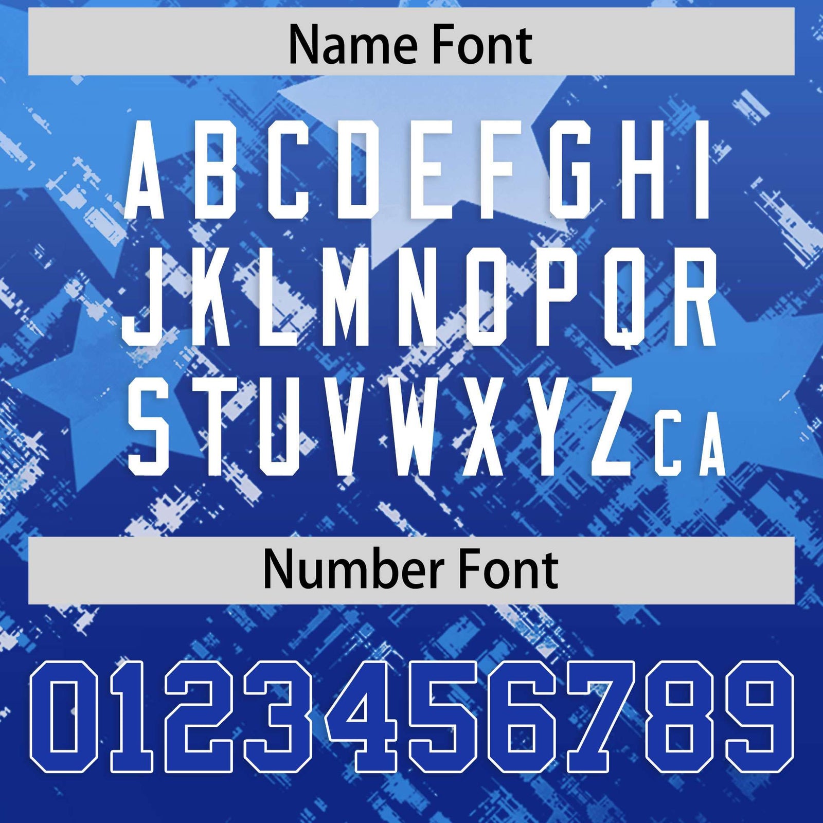 Custom Light Blue Royal Personalized Star Gradient Flag Football Jersey