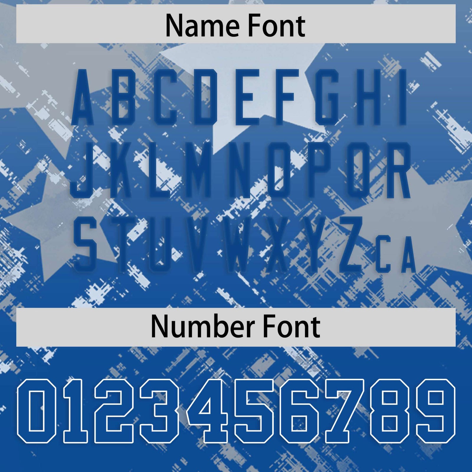 Custom Grey Royal Personalized Star Gradient Flag Football Jersey