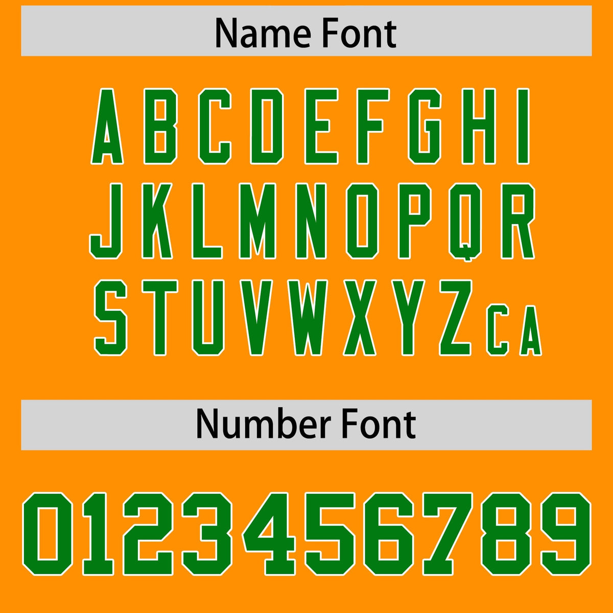 Custom Gold Orange Kelly Green Personalized Shoulder Cut Two-Tone Flag Football Jersey