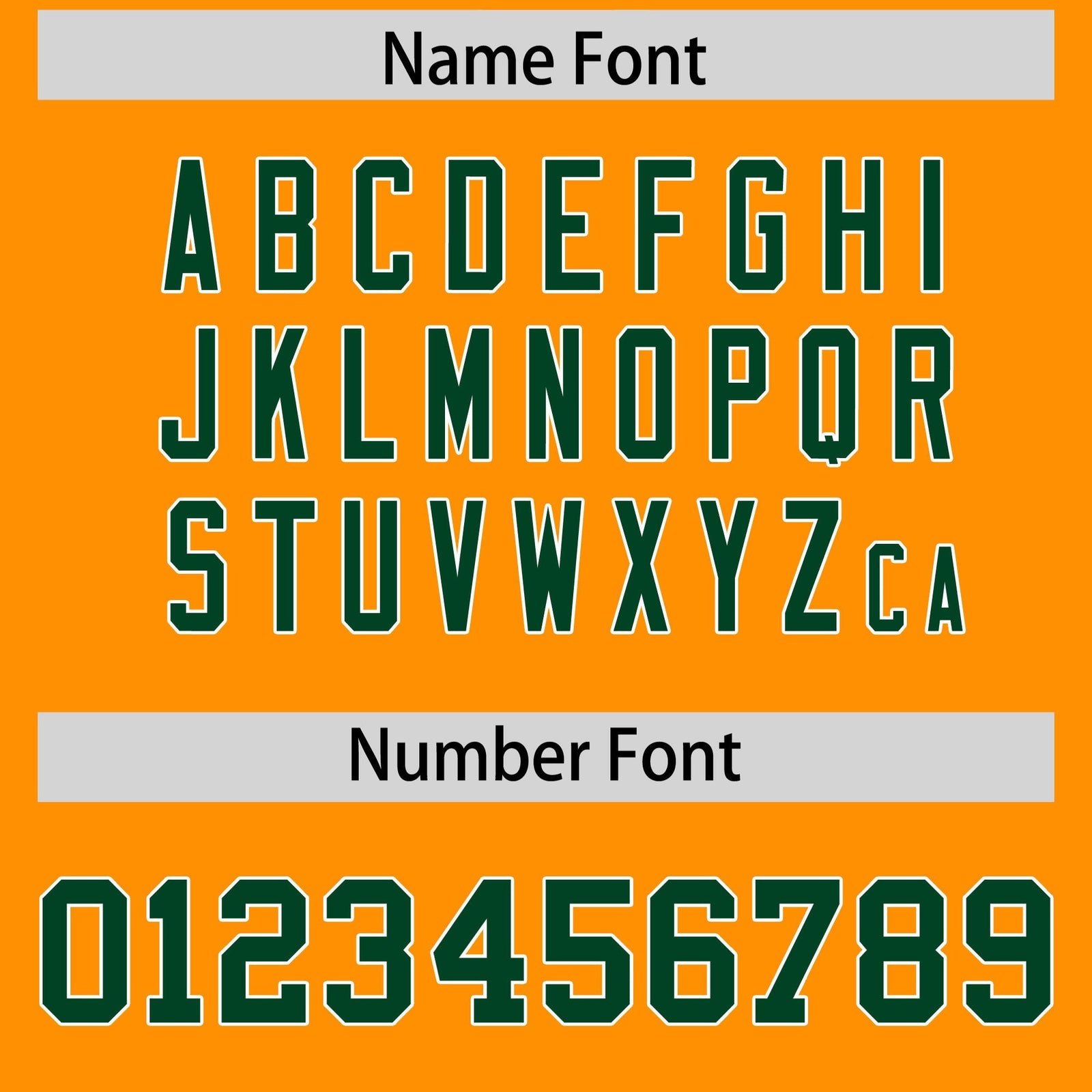 Custom Gold Orange Green Personalized Shoulder Cut Two-Tone Flag Football Jersey