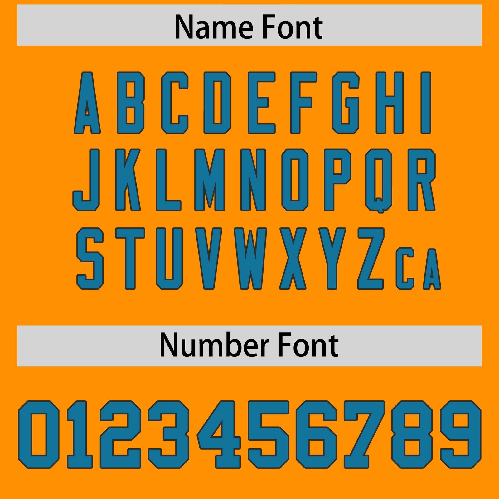 Custom Gold Orange Aqua Personalized Shoulder Cut Two-Tone Flag Football Jersey