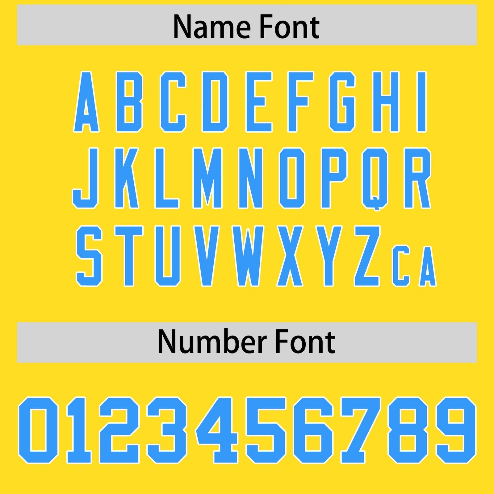 Custom Gold Powder Blue Personalized Shoulder Cut Two-Tone Flag Football Jersey