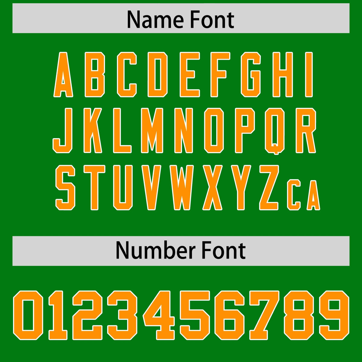 Custom Kelly Green Gold Orange Personalized Shoulder Cut Two-Tone Flag Football Jersey