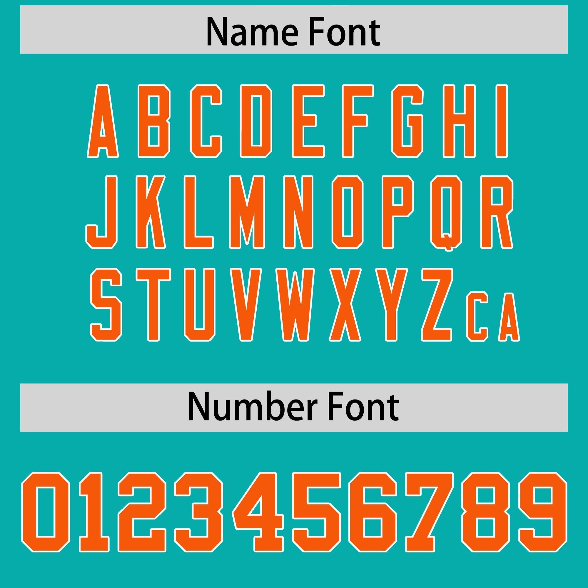 Custom Aqua Orange Personalized Shoulder Cut Two-Tone Flag Football Jersey