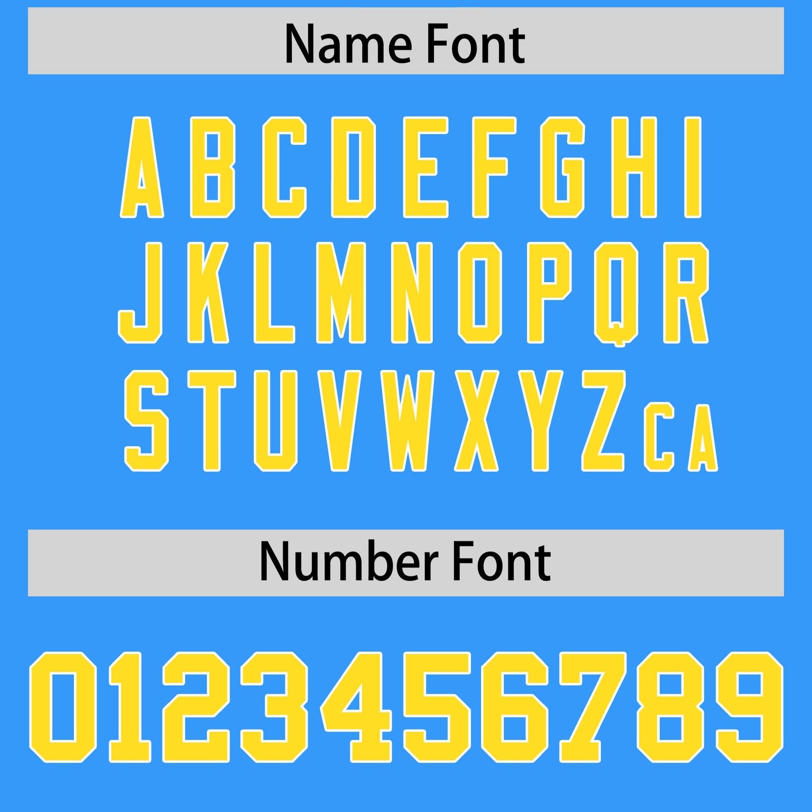 Custom Powder Blue Gold Personalized Shoulder Cut Two-Tone Flag Football Jersey