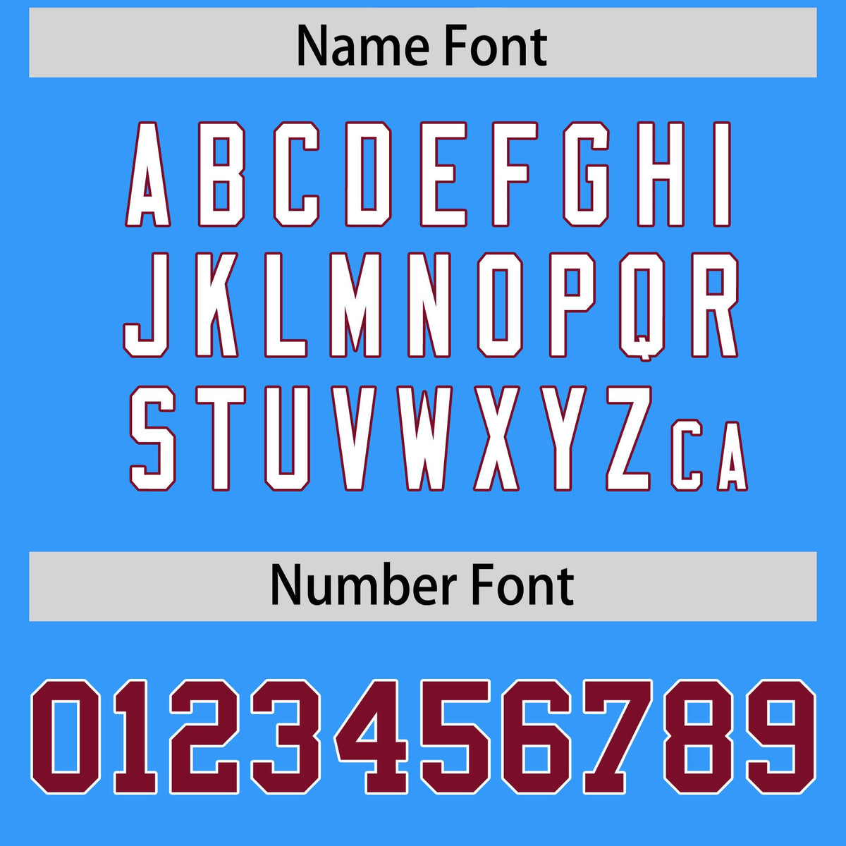 Custom Powder Blue Crimson Personalized Shoulder Cut Two-Tone Flag Football Jersey