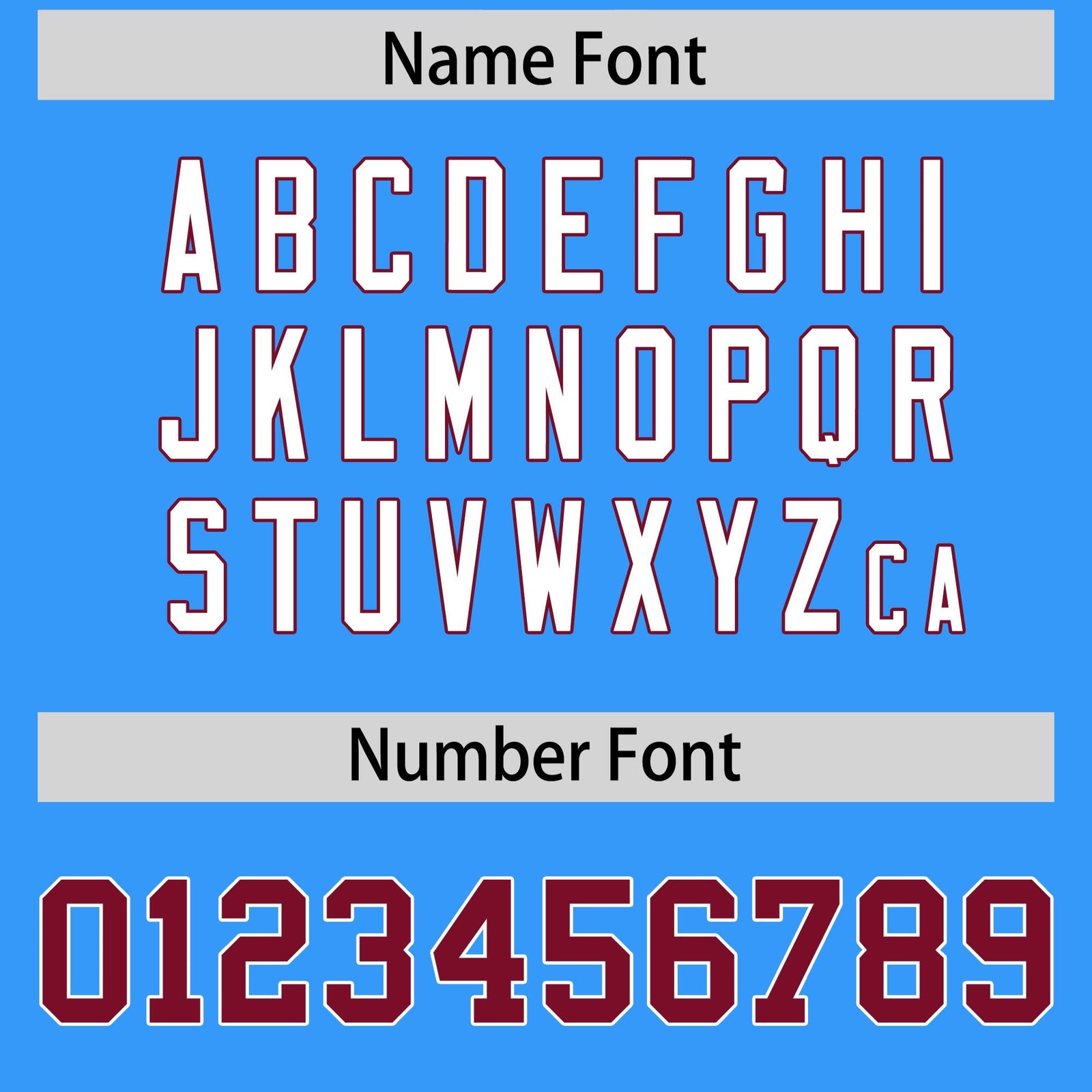 Custom Powder Blue Crimson Personalized Shoulder Cut Two-Tone Flag Football Jersey