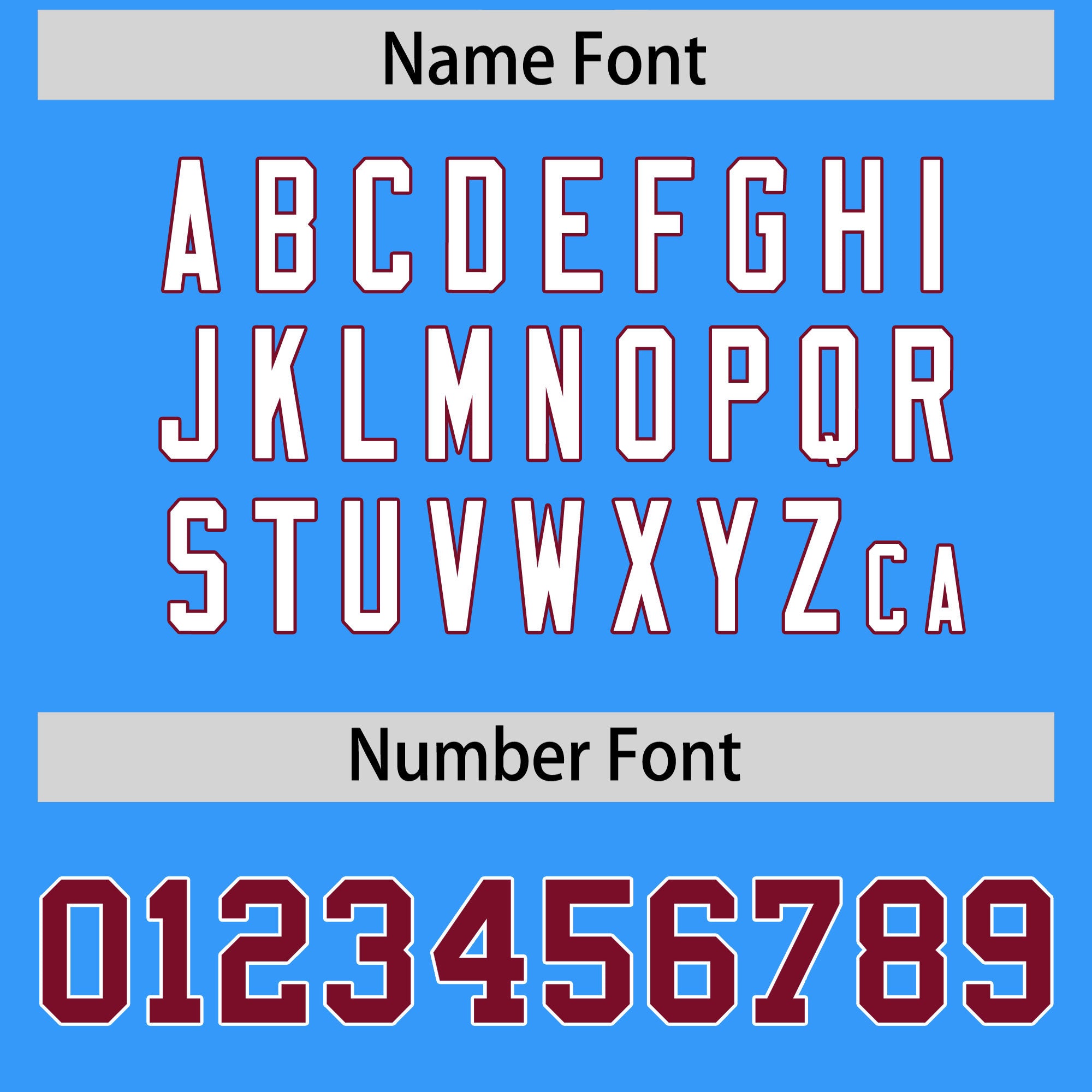 Custom Powder Blue Crimson Personalized Shoulder Cut Two-Tone Flag Football Jersey