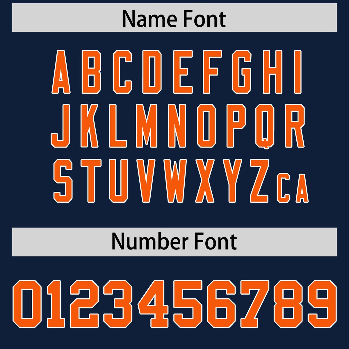 Custom Navy Orange Personalized Shoulder Cut Two-Tone Flag Football Jersey