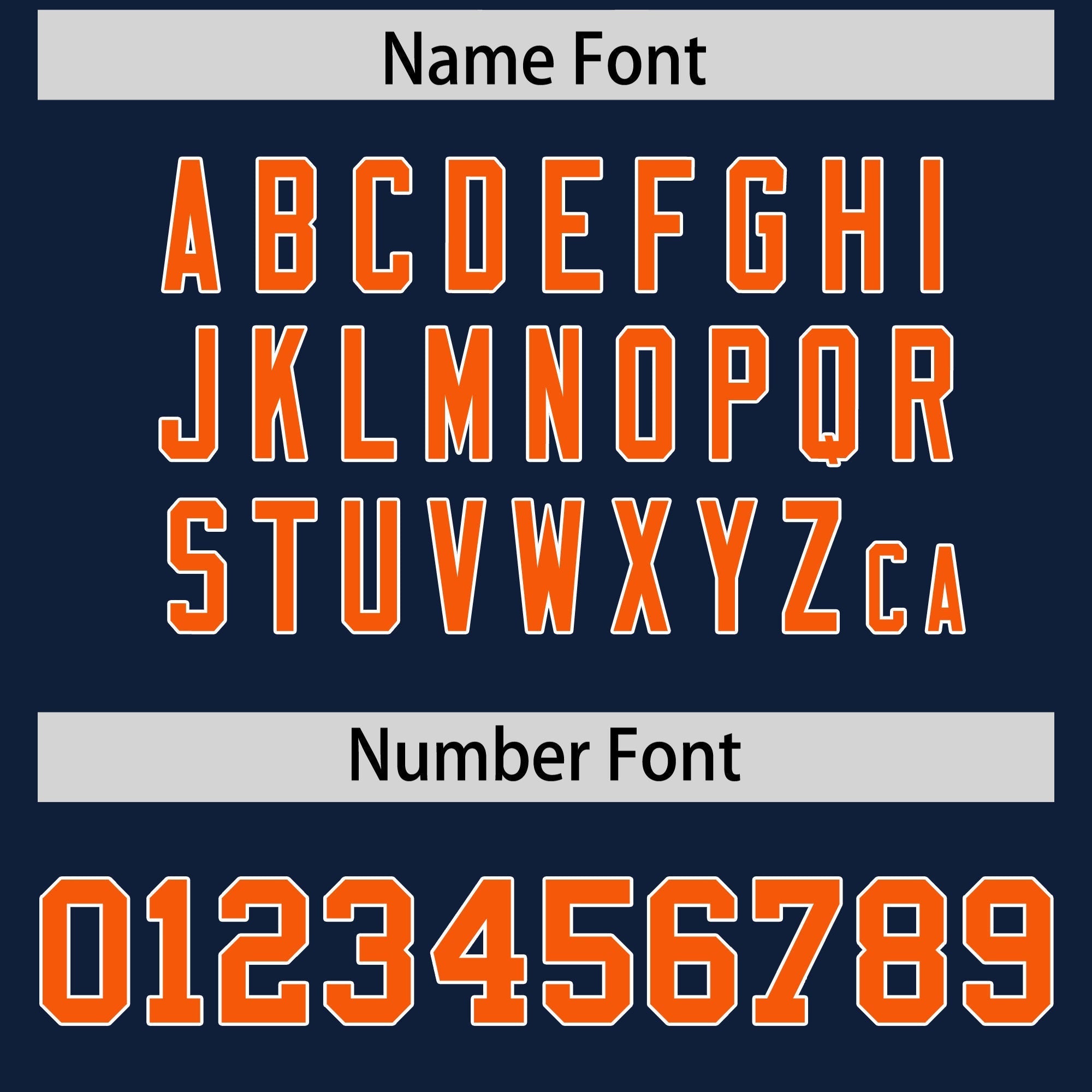 Custom Navy Orange Personalized Shoulder Cut Two-Tone Flag Football Jersey