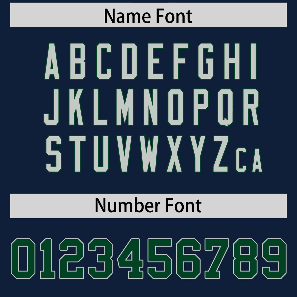 Custom Navy Green Personalized Shoulder Cut Two-Tone Flag Football Jersey