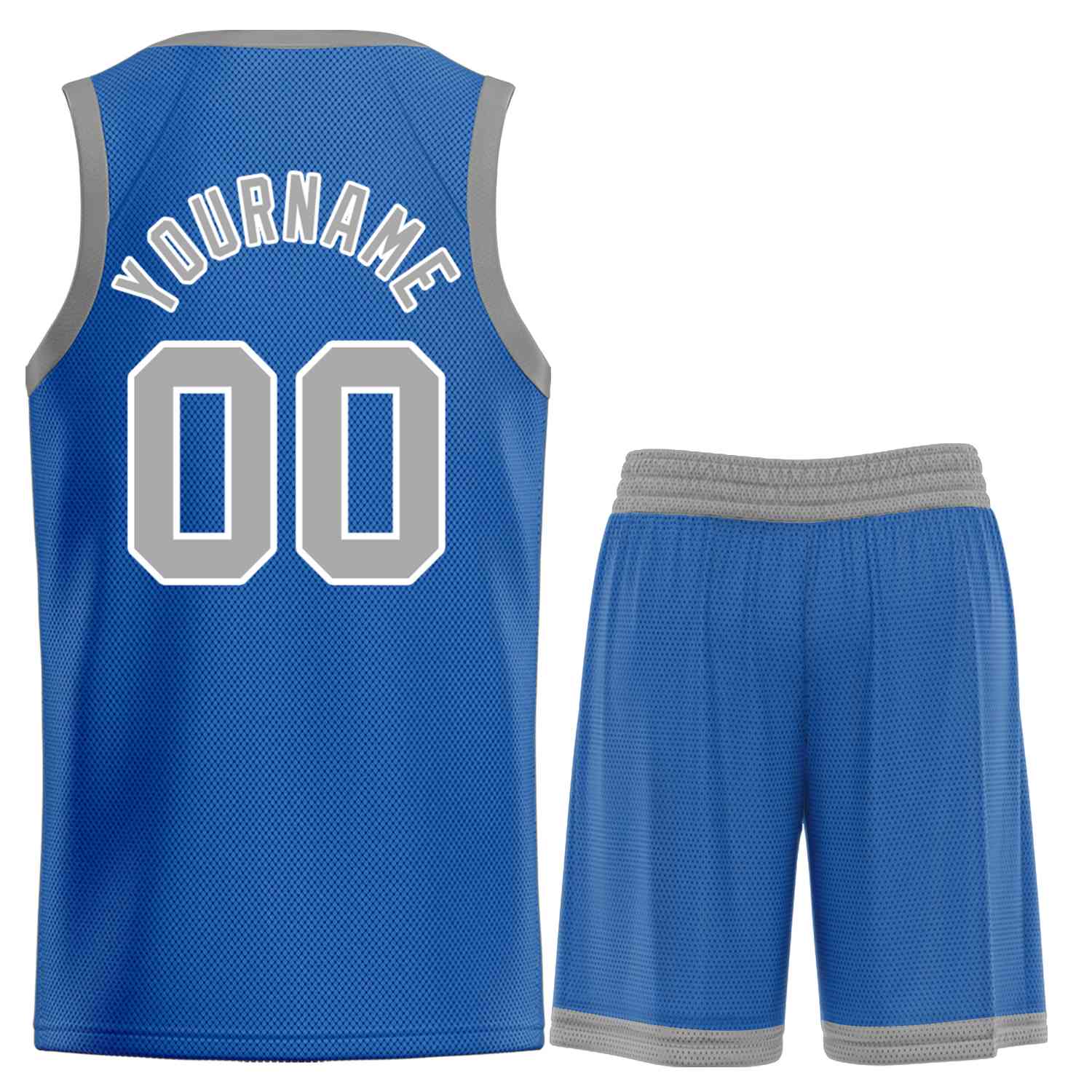 Custom Blue Gray-White Bull Classic Sets Curved Basketball Jersey