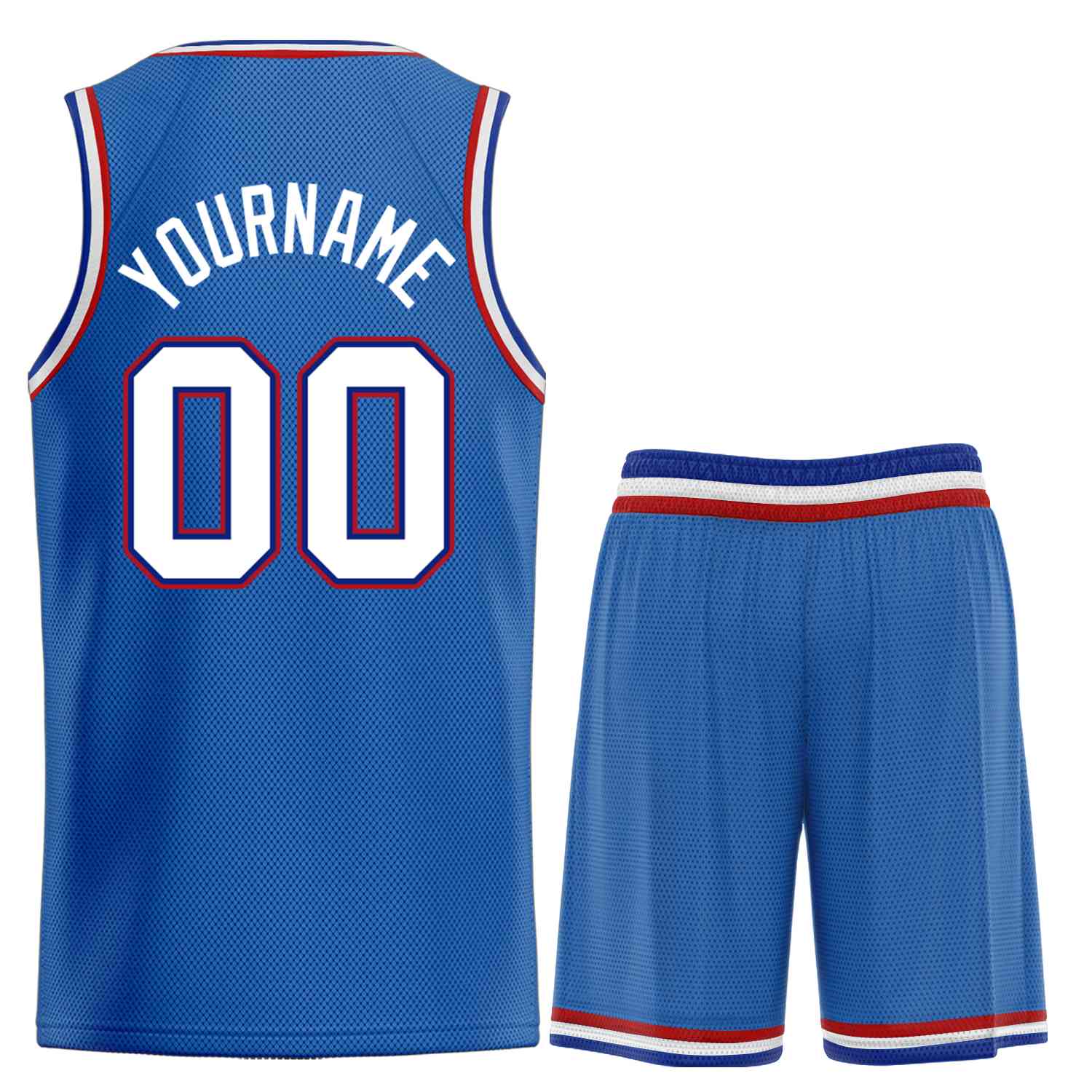Custom Blue Royal-White Bull Classic Sets Curved Basketball Jersey