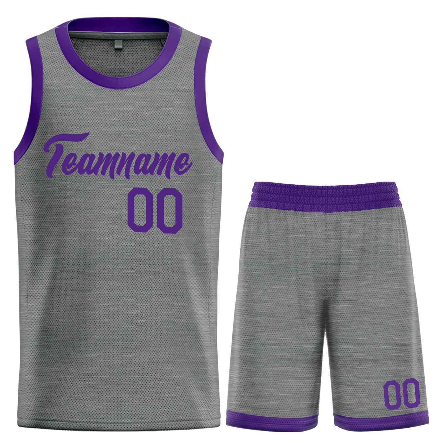Custom Dark Gray Purple Heal Sports Uniform Classic Sets Basketball Jersey