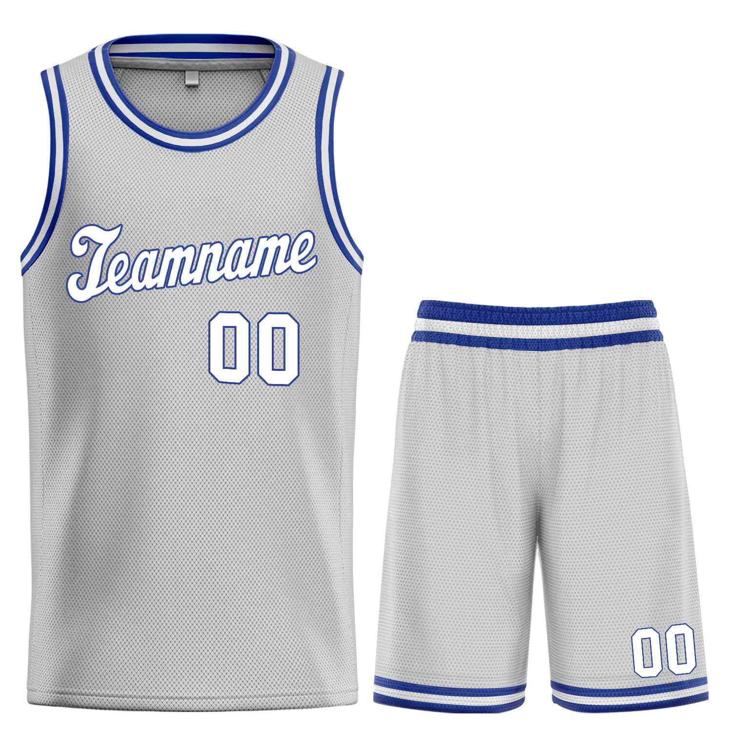 Custom Gray White-Royal Classic Sets Sports Uniform Basketball Jersey