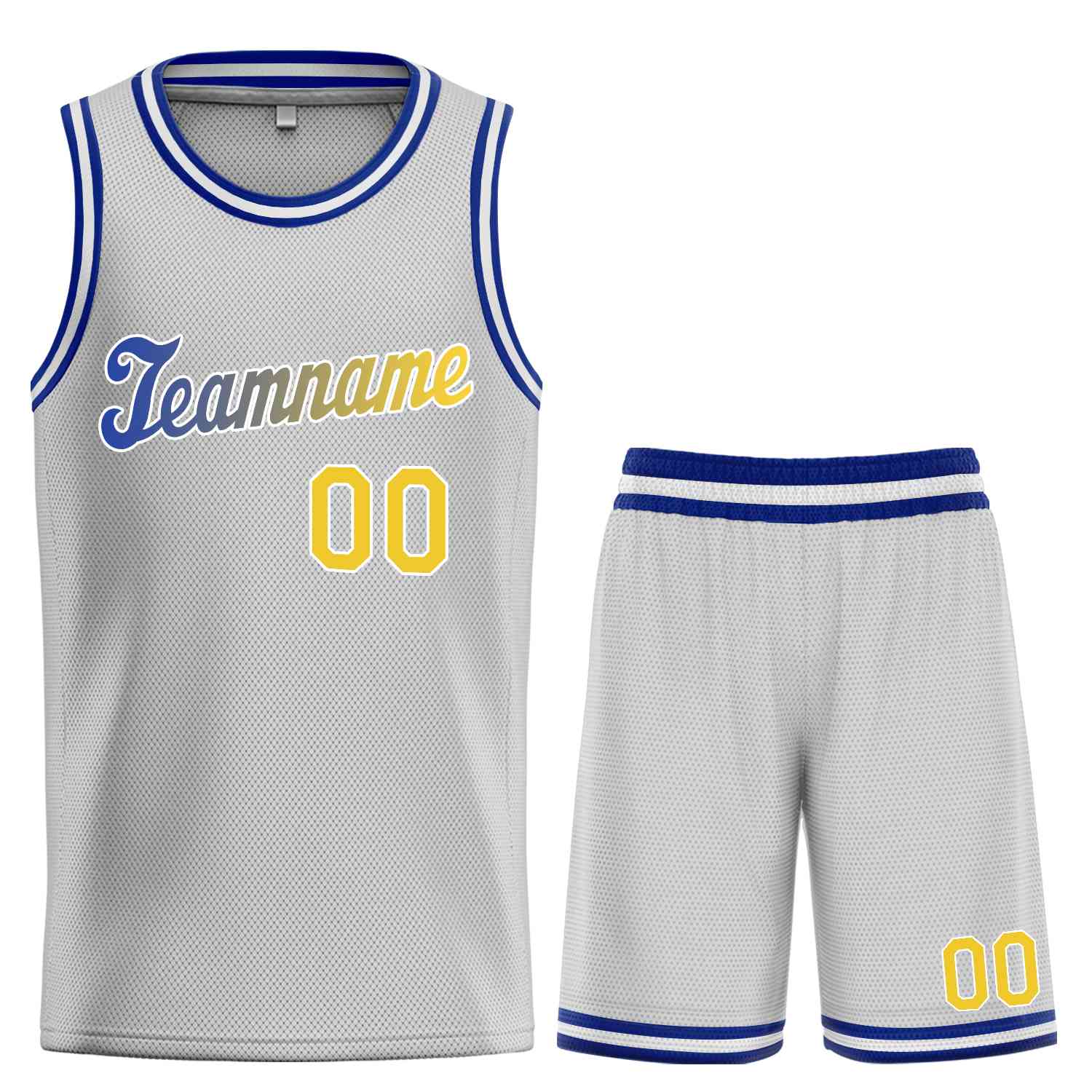 Custom Gray Yellow-White Classic Sets Sports Uniform Basketball Jersey