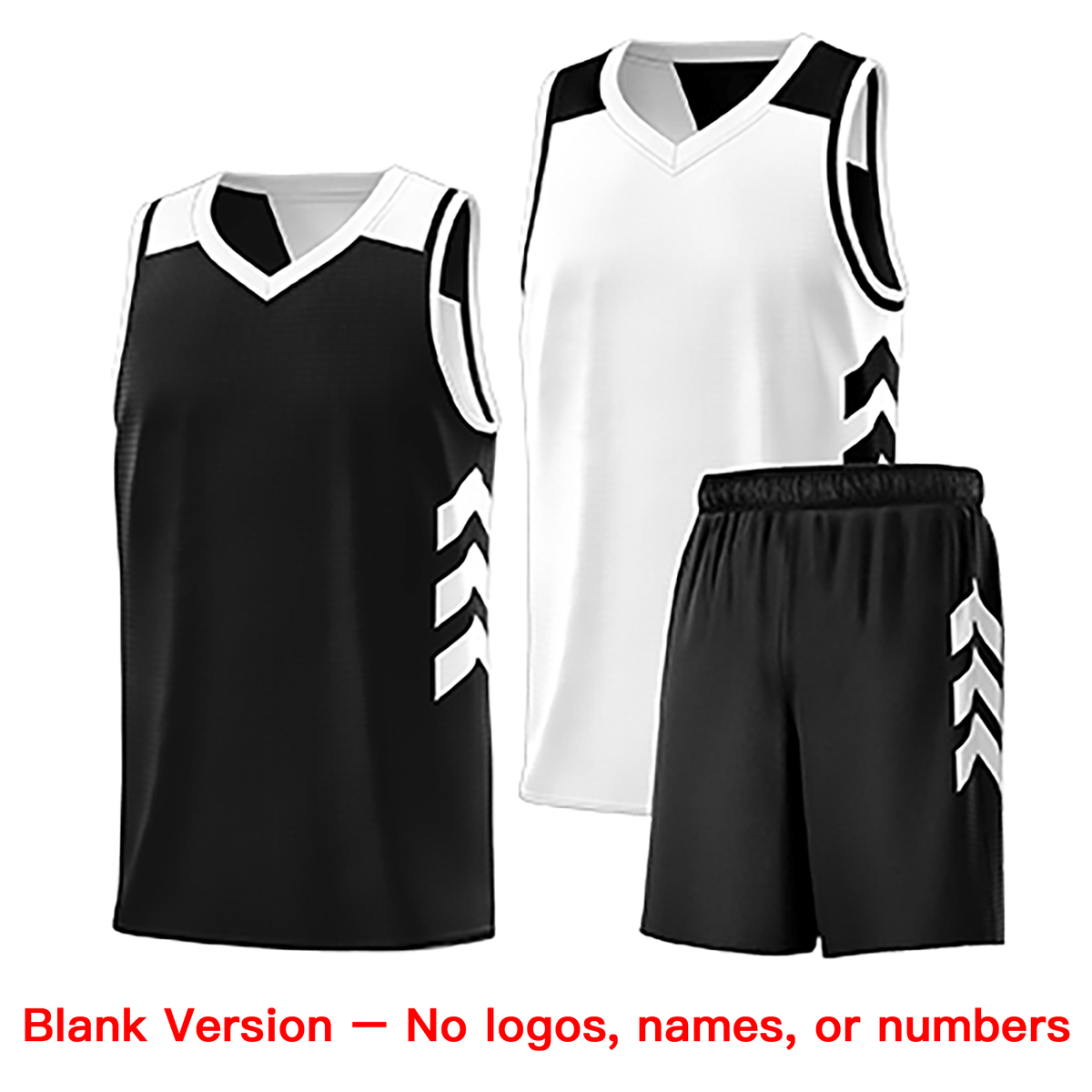 Custom Black White Double Side Sets Men Basketball Jersey