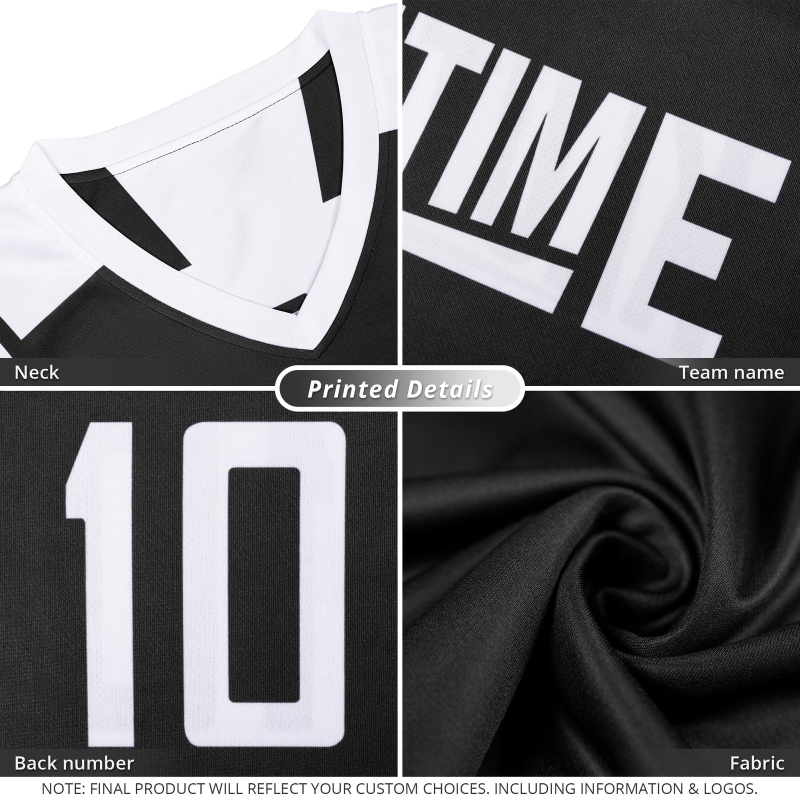 Custom Black White Double Side Sets Men Basketball Jersey