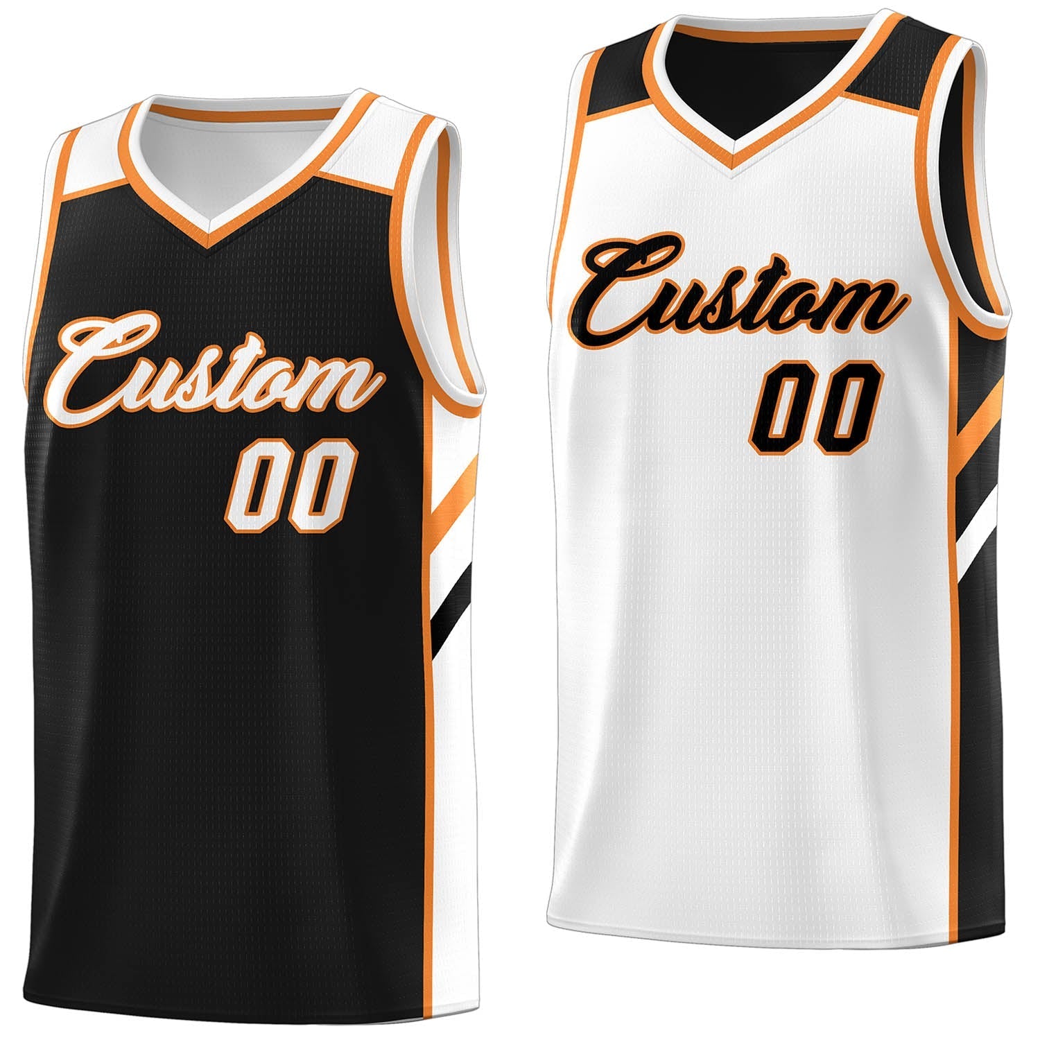 Custom Black White Double Side Tops Casual Basketball Jersey